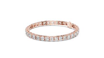 Rose Gold Round-Cut Moissanite Tennis Bracelet – Classic Prong-Set Diamond Brilliance
