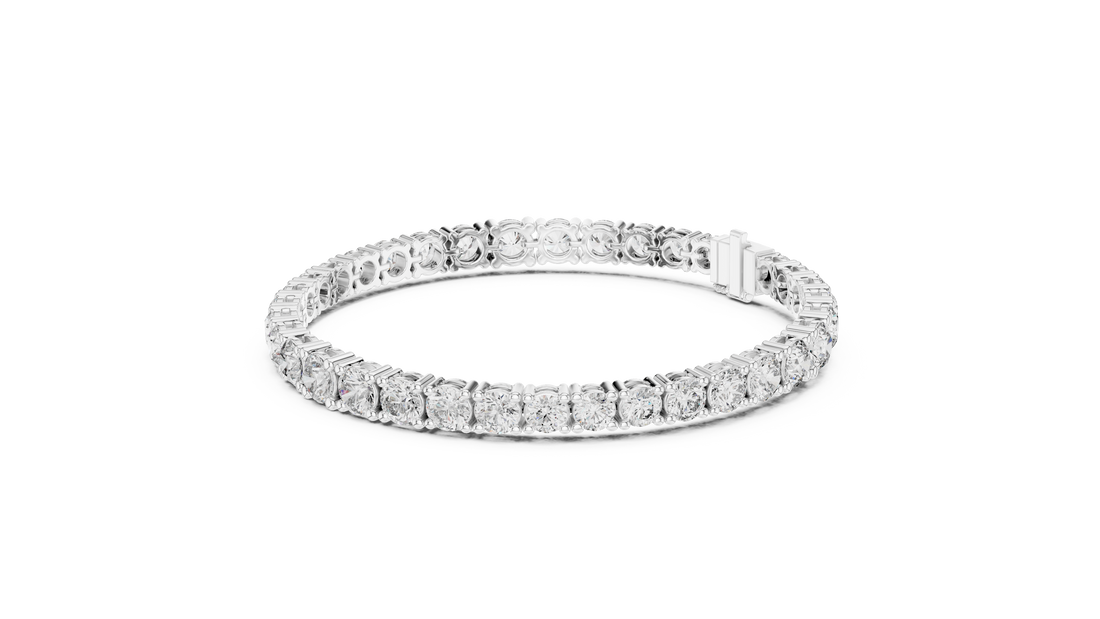 Rose Gold Round-Cut Moissanite Tennis Bracelet – Classic Prong-Set Diamond Brilliance
