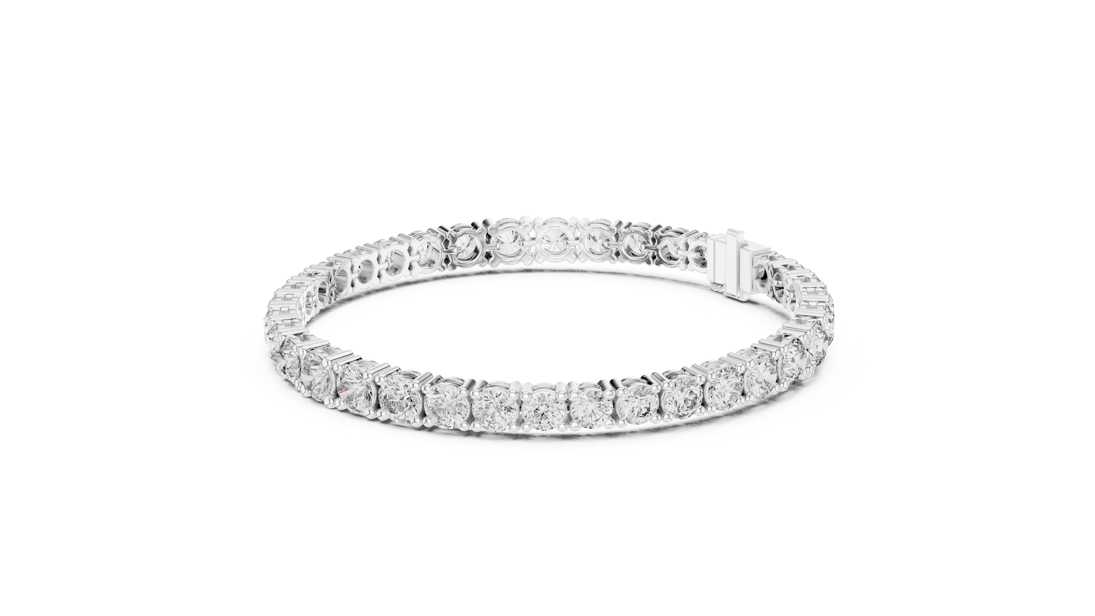 Rose Gold Round-Cut Moissanite Tennis Bracelet – Classic Prong-Set Diamond Brilliance