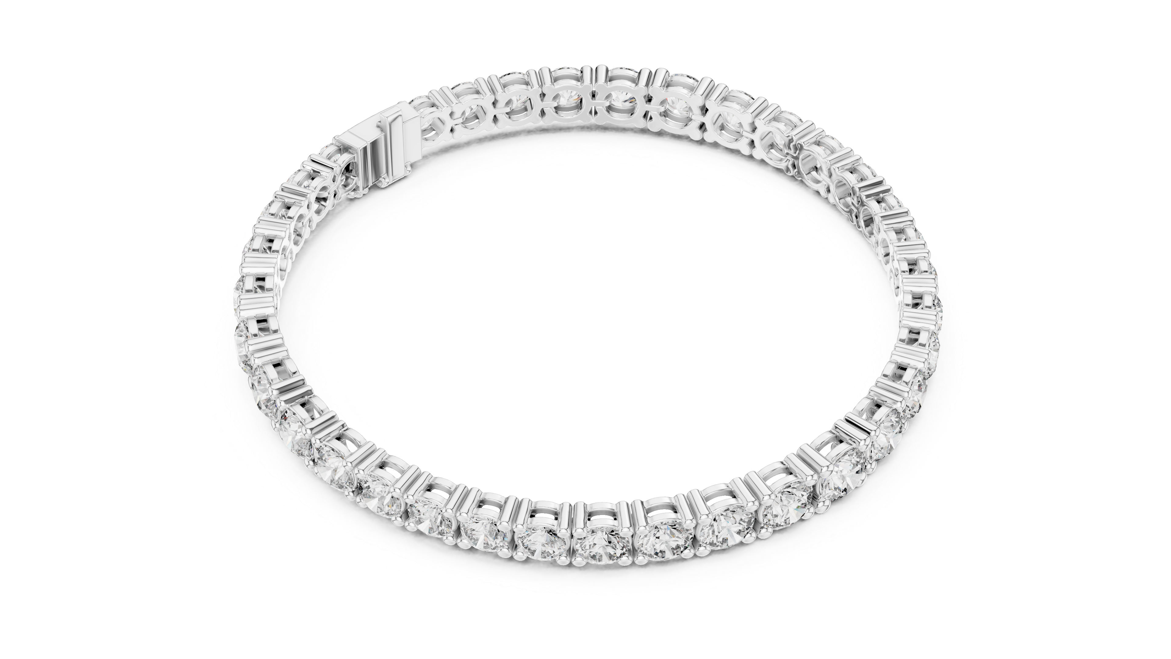 Rose Gold Round-Cut Moissanite Tennis Bracelet – Classic Prong-Set Diamond Brilliance