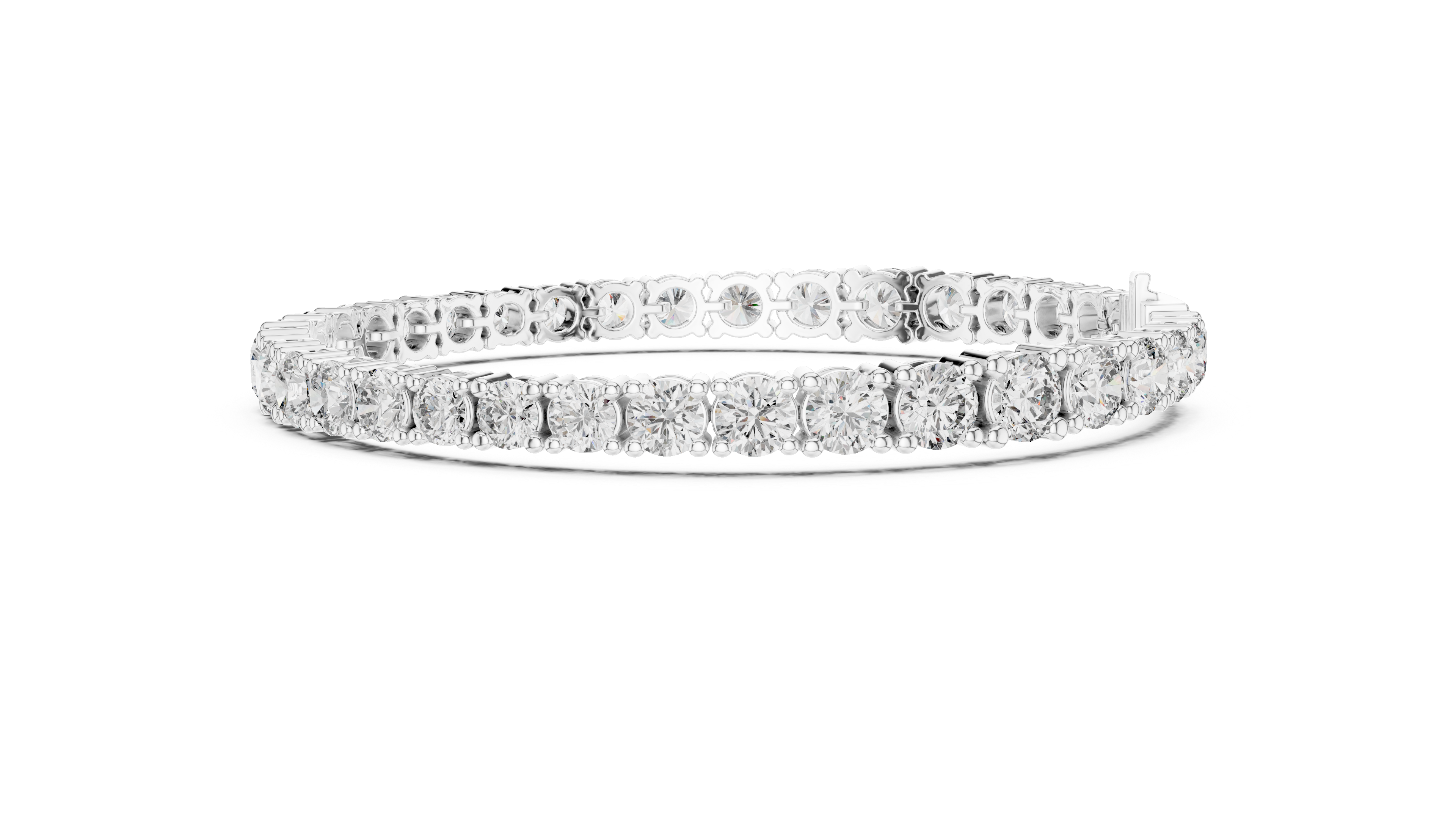 Rose Gold Round-Cut Moissanite Tennis Bracelet – Classic Prong-Set Diamond Brilliance