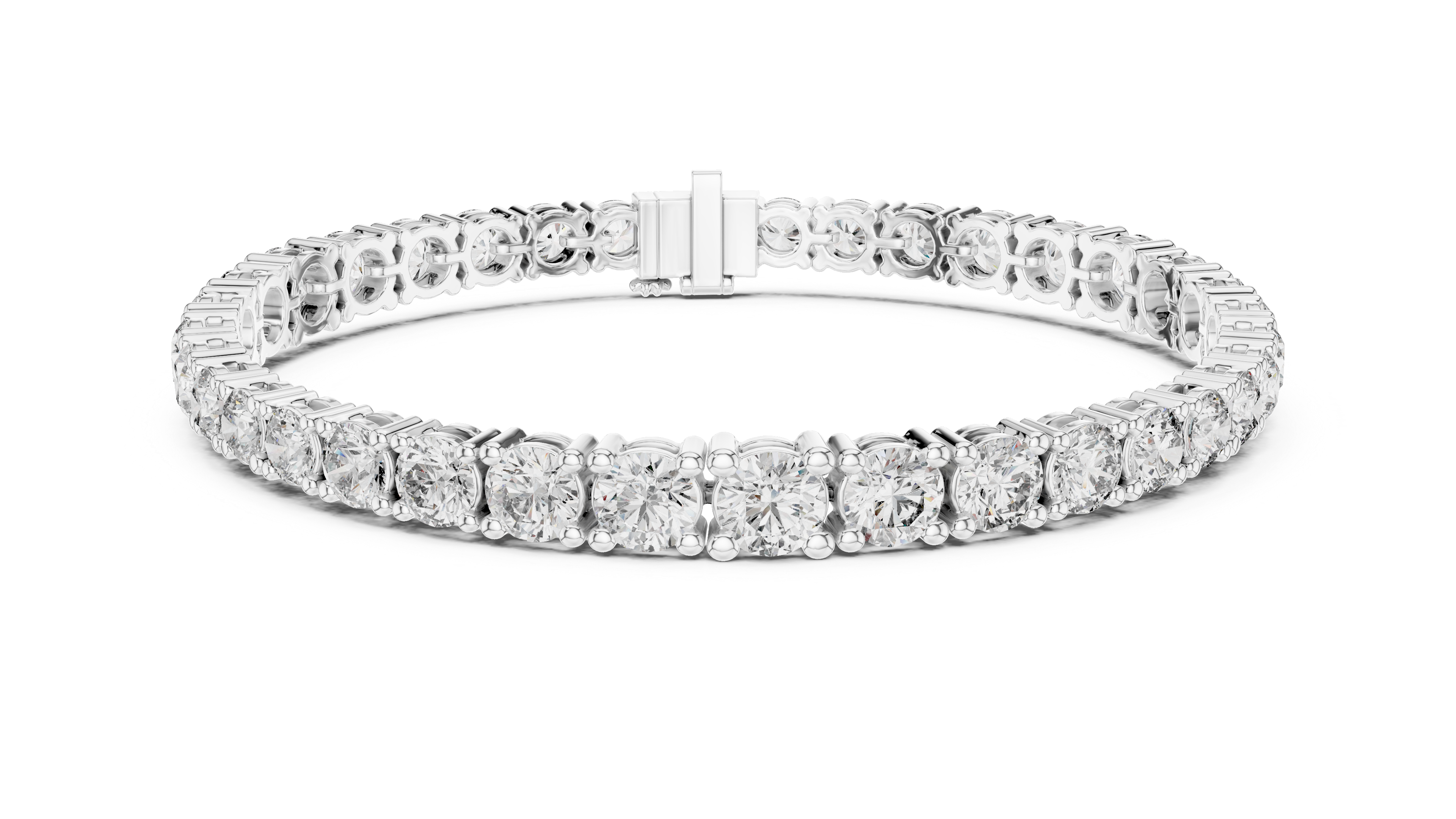 Rose Gold Round-Cut Moissanite Tennis Bracelet – Classic Prong-Set Diamond Brilliance