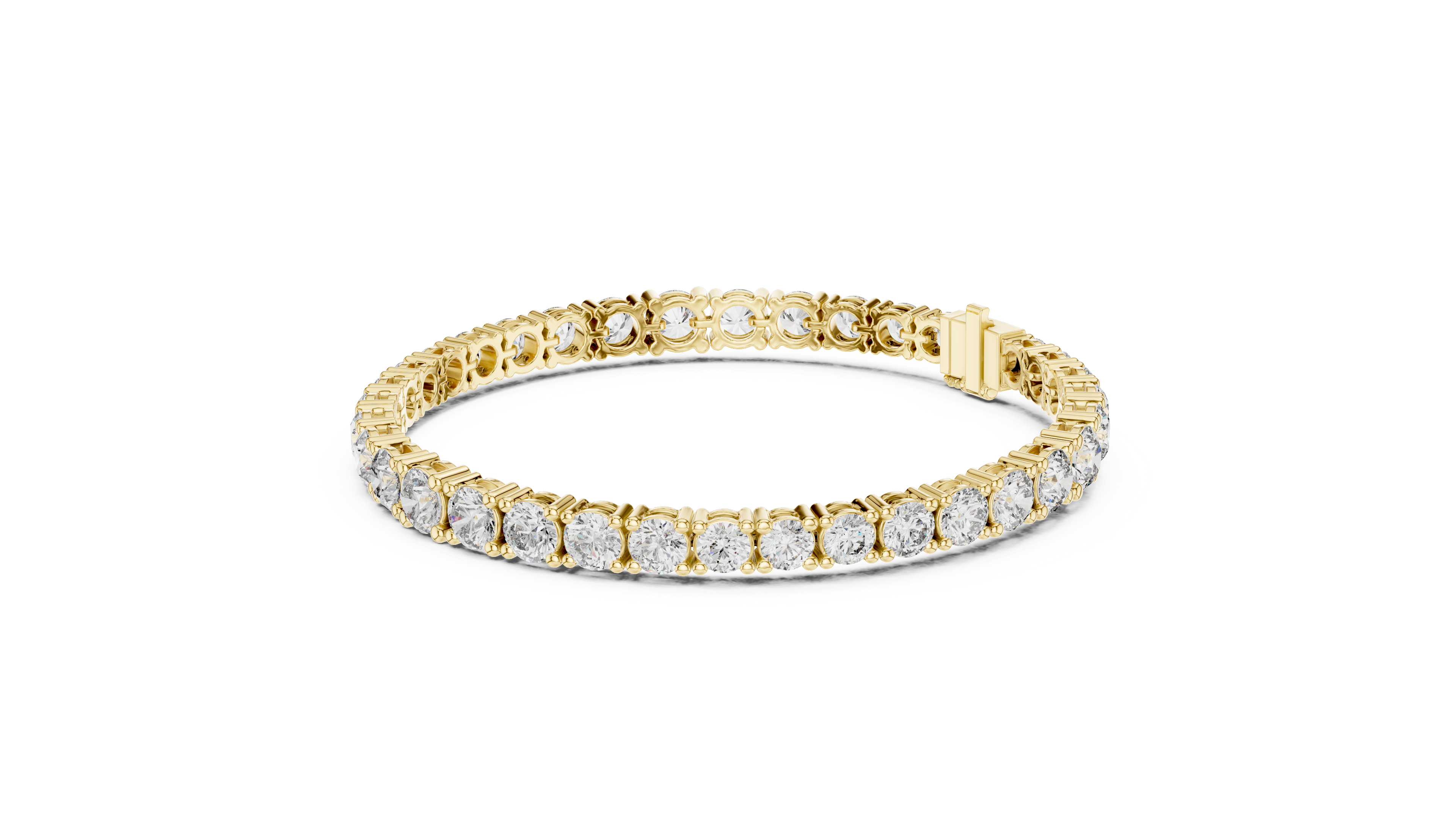 Rose Gold Round-Cut Moissanite Tennis Bracelet – Classic Prong-Set Diamond Brilliance