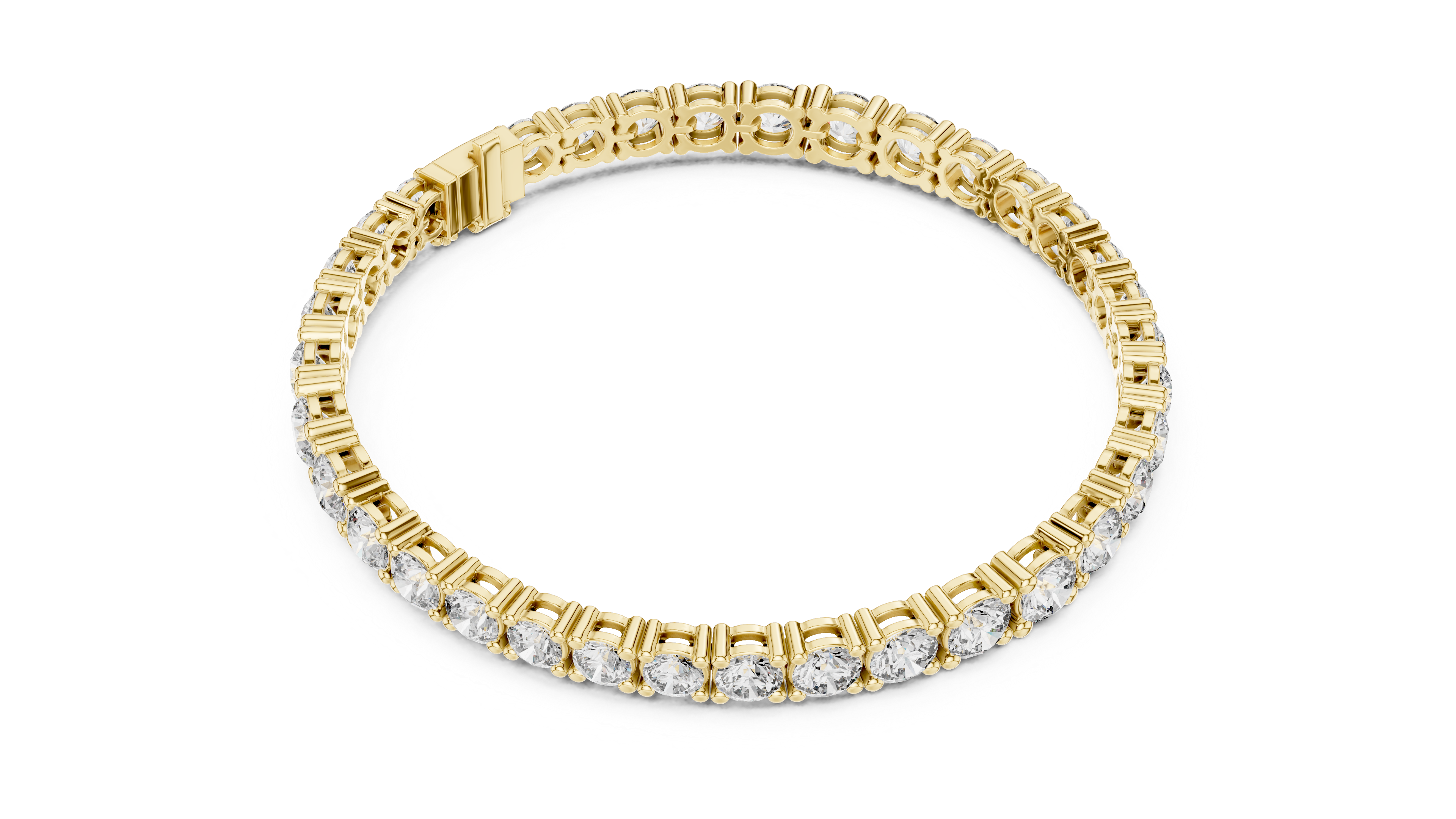 Rose Gold Round-Cut Moissanite Tennis Bracelet – Classic Prong-Set Diamond Brilliance