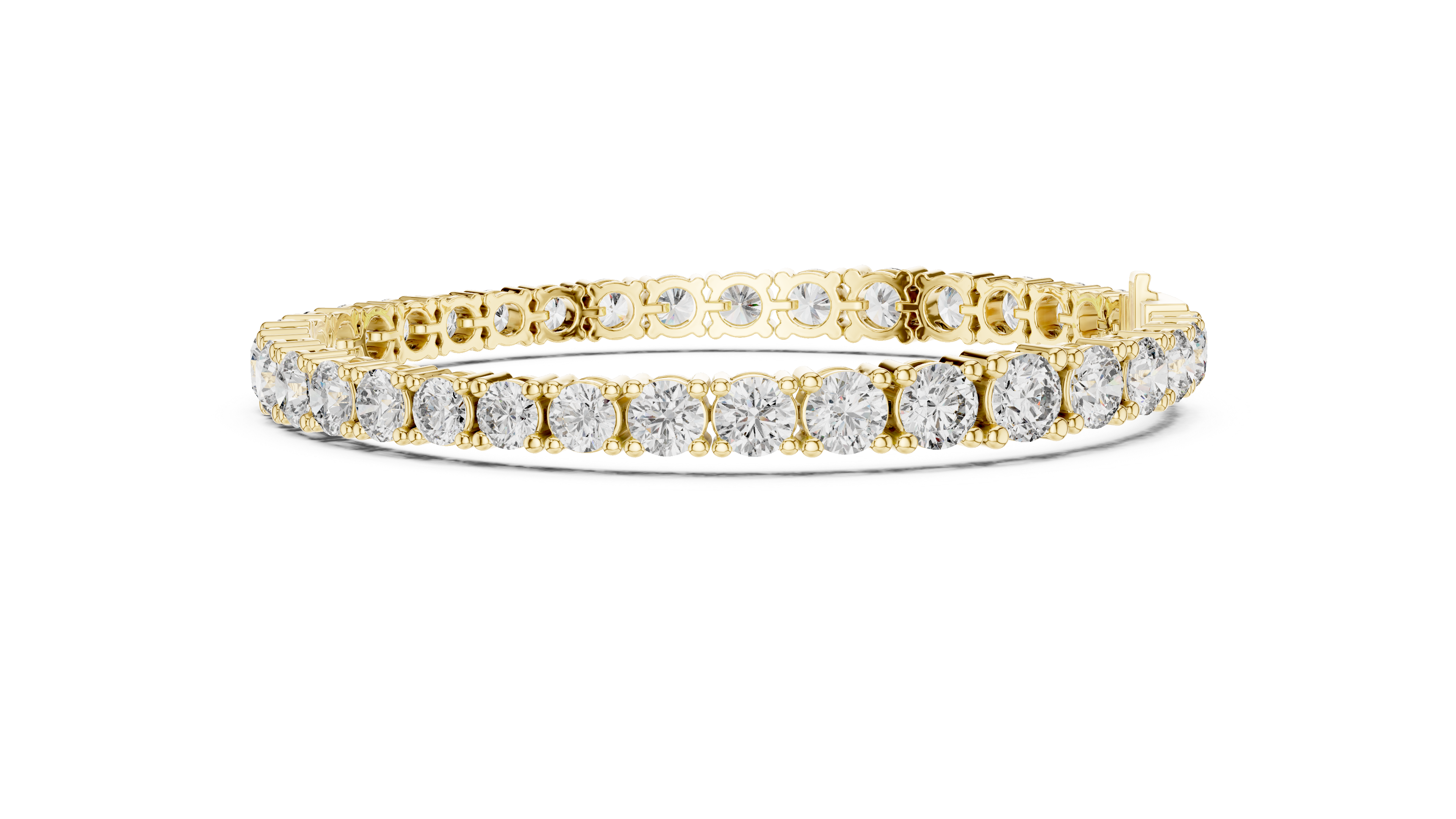 Rose Gold Round-Cut Moissanite Tennis Bracelet – Classic Prong-Set Diamond Brilliance
