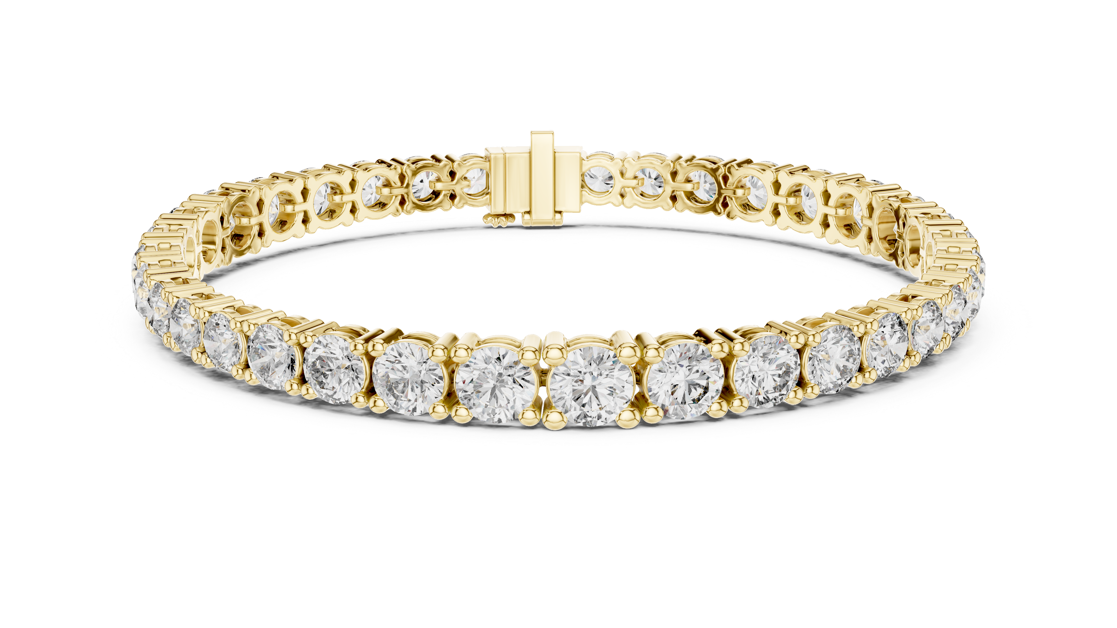 Rose Gold Round-Cut Moissanite Tennis Bracelet – Classic Prong-Set Diamond Brilliance