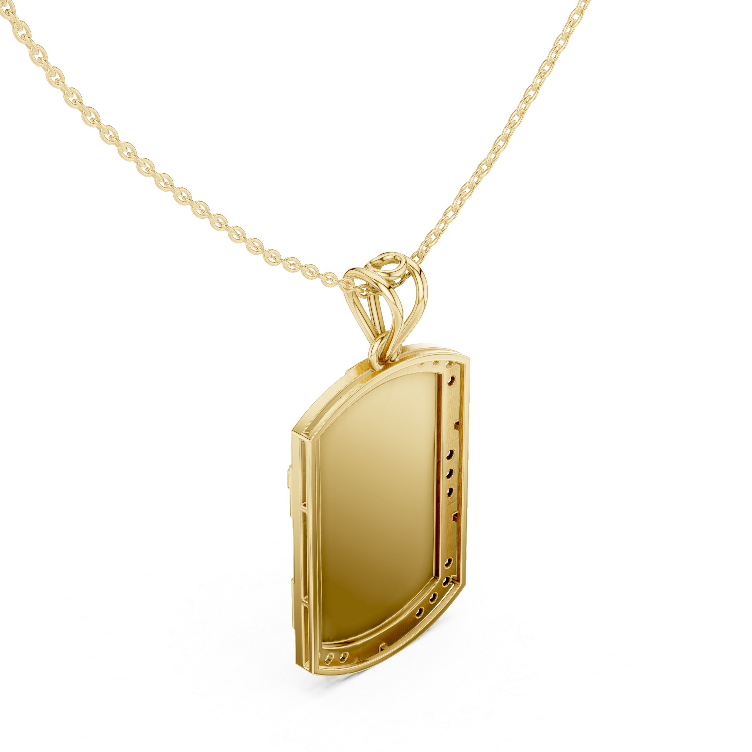 Luxe Shield Engravable Pendant Necklace