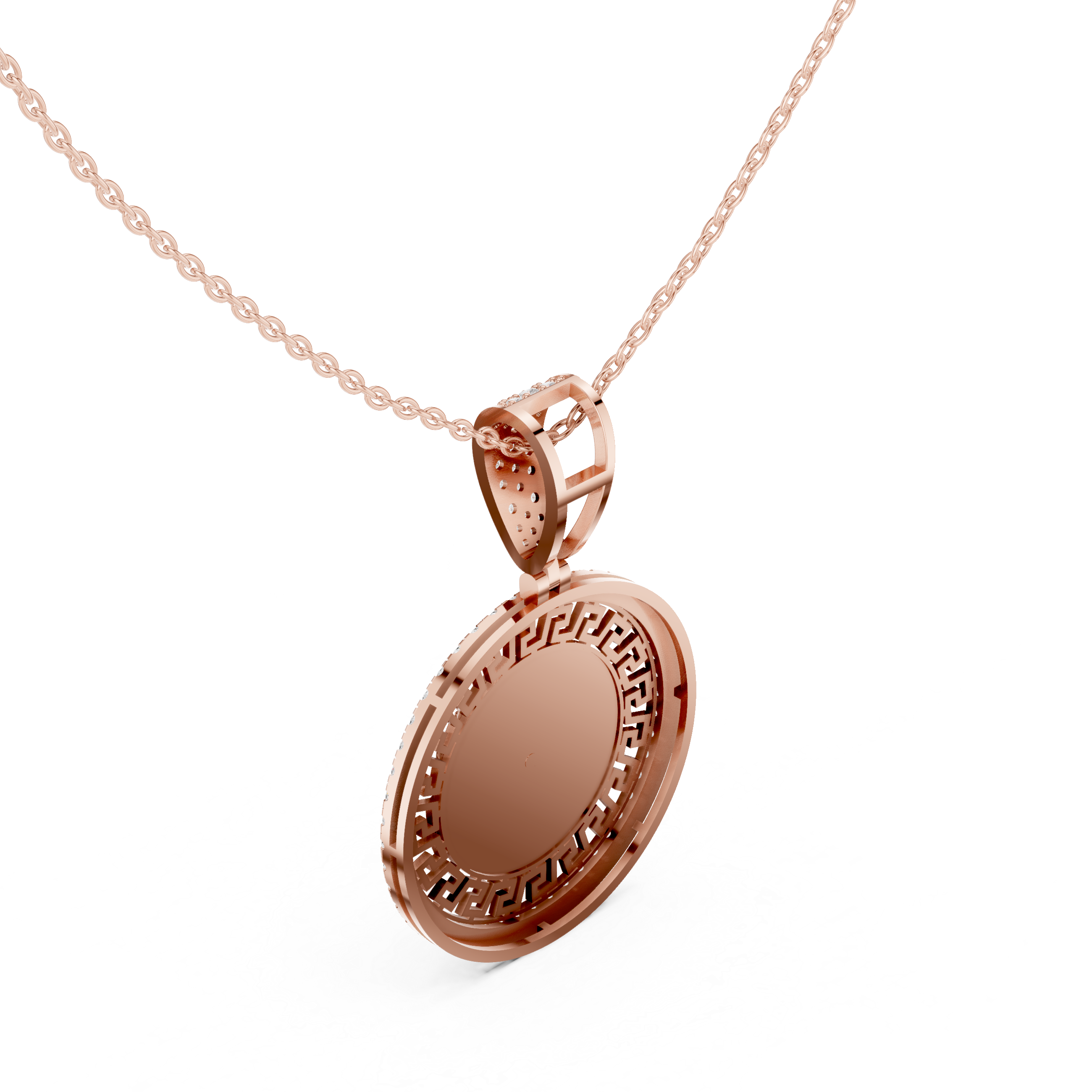 Luxe Medusa Moissanite Medallion Pendant Necklace