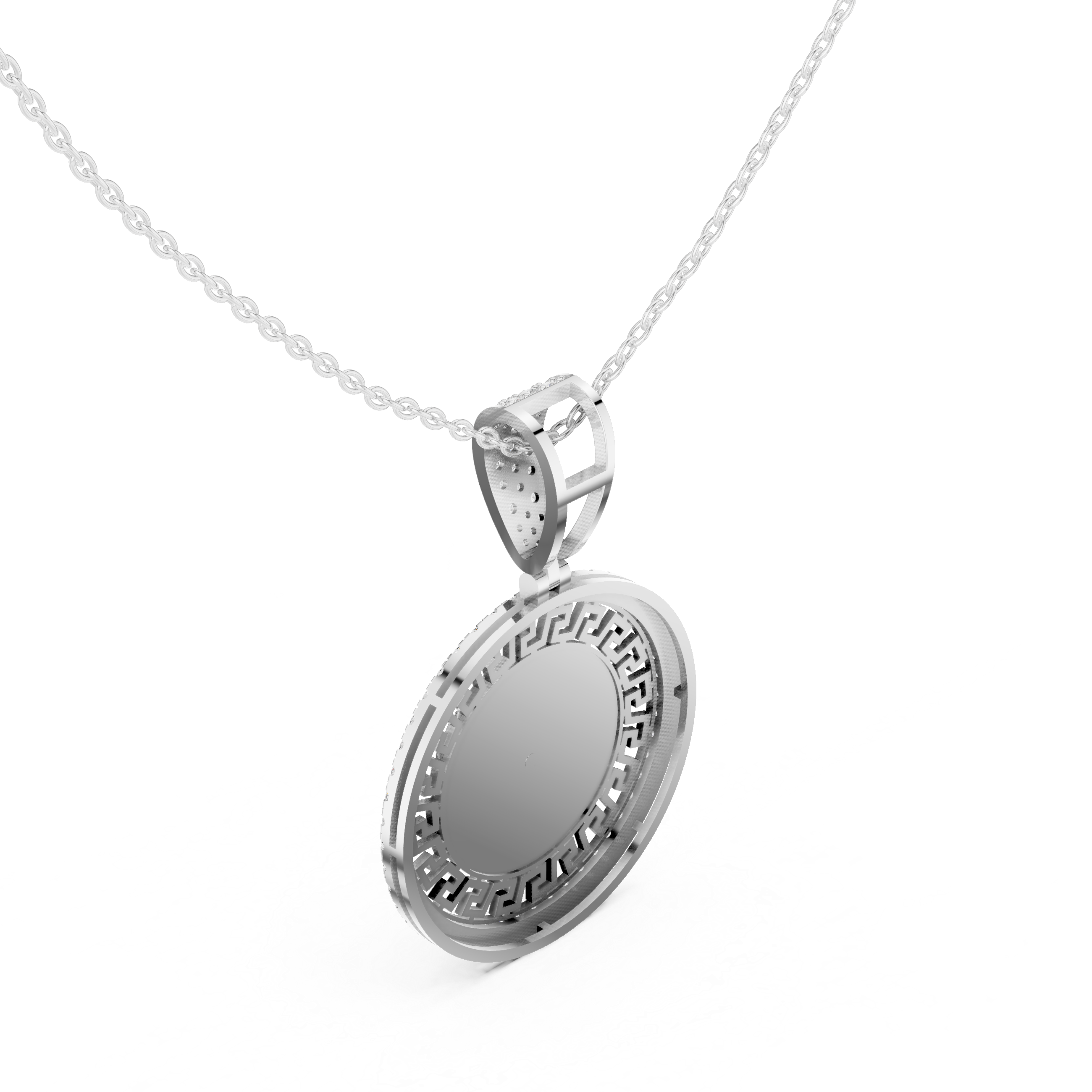 Luxe Medusa Moissanite Medallion Pendant Necklace