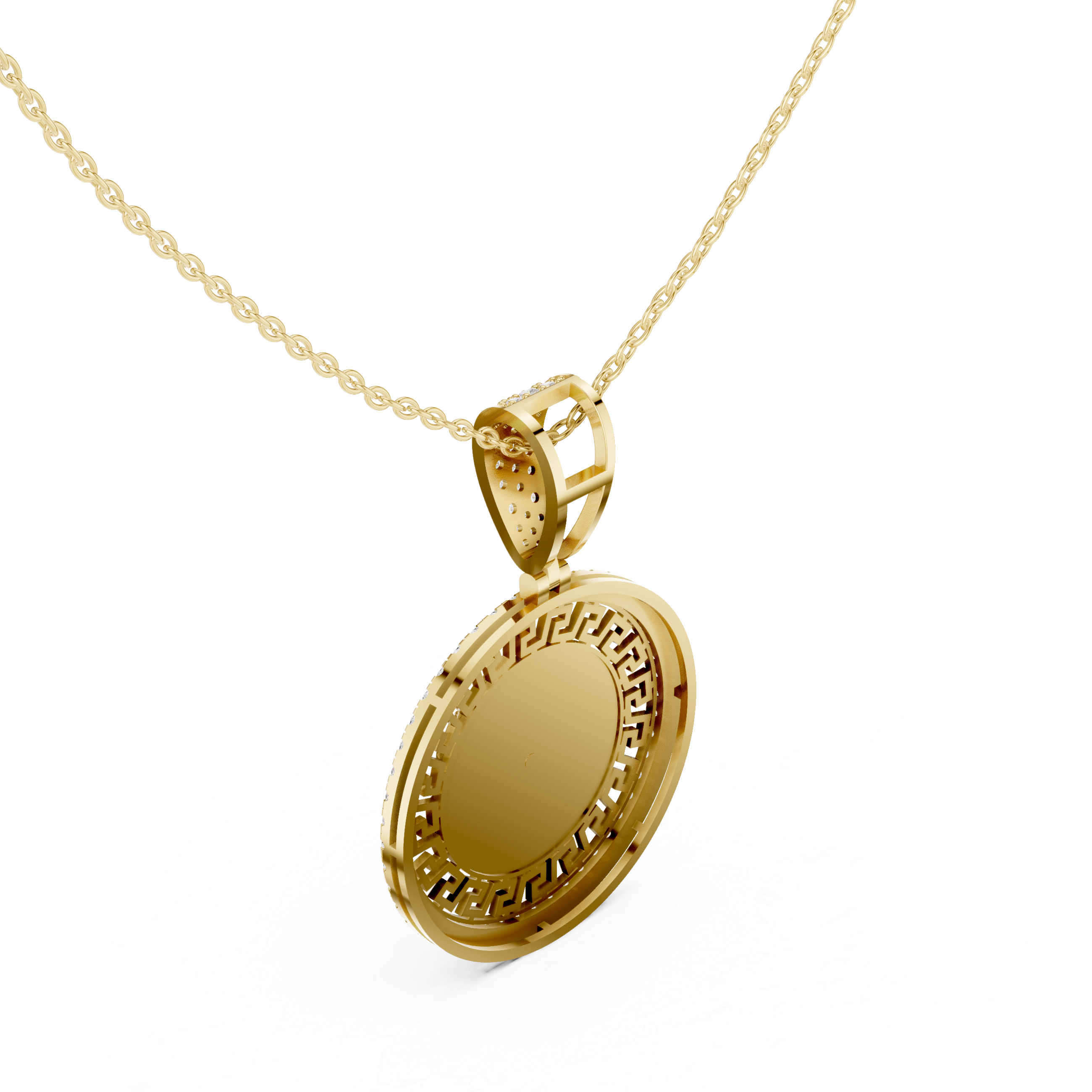 Luxe Medusa Moissanite Medallion Pendant Necklace