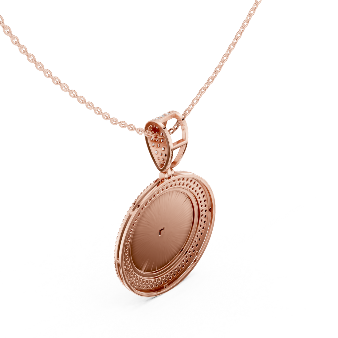 Luxe Engravable Moissanite Locket Pendant Necklace