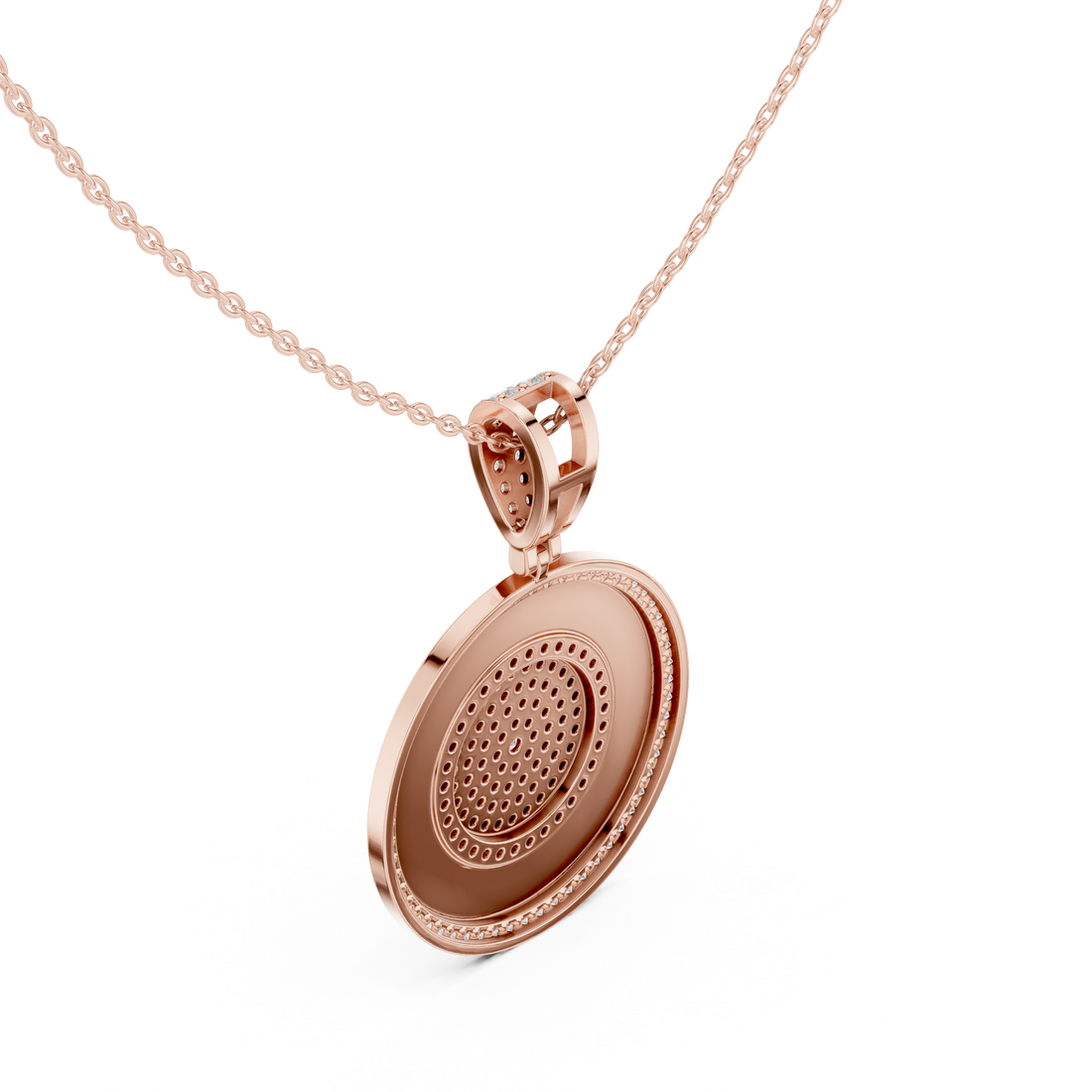 Luxe Halo Moissanite Medallion Pendant Necklace