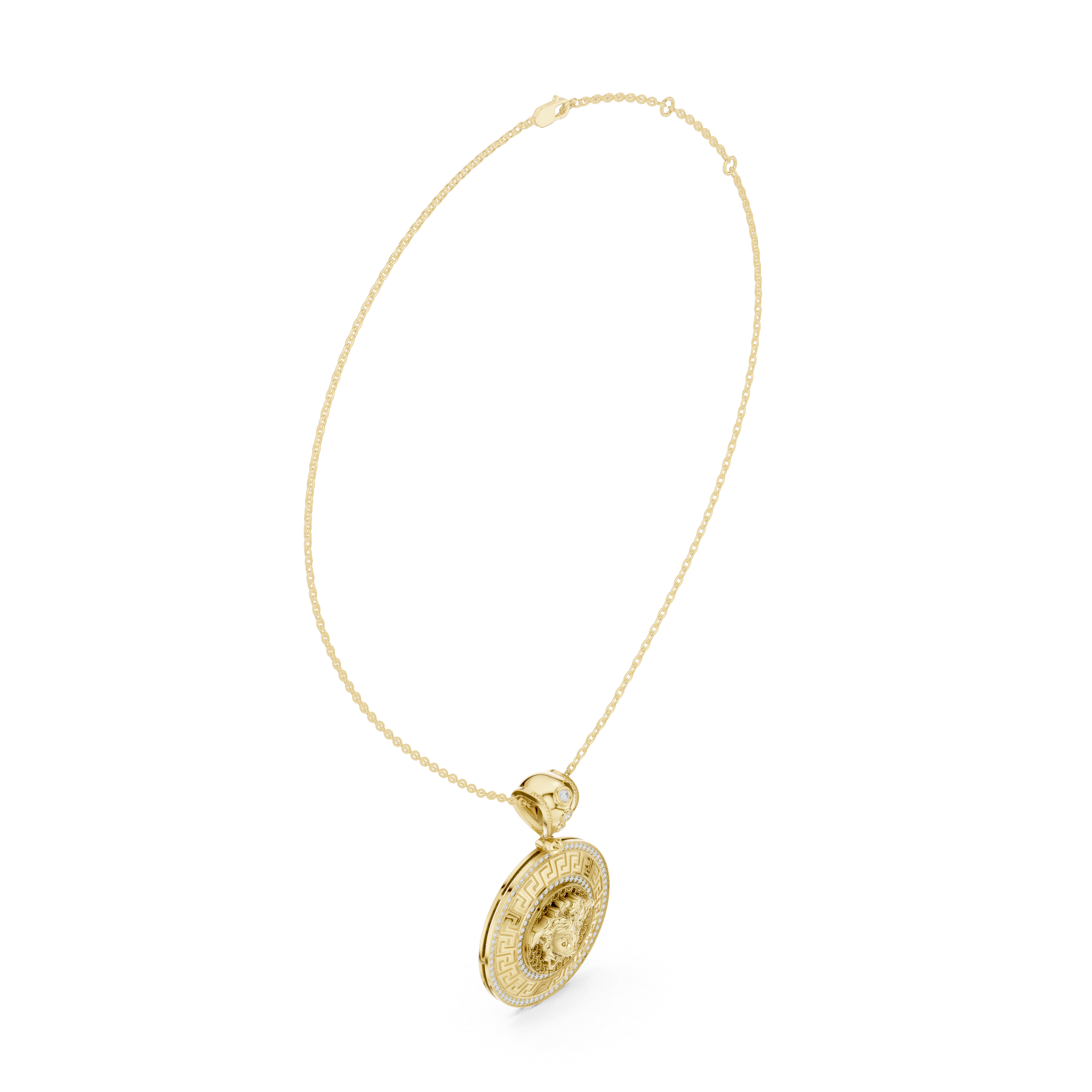 Luxe Heart Bail Engravable Locket Pendant Necklace