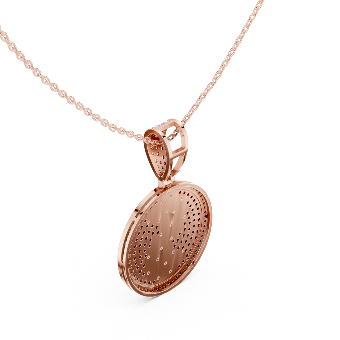 Luxe Pavé Moissanite Medallion Pendant Necklace