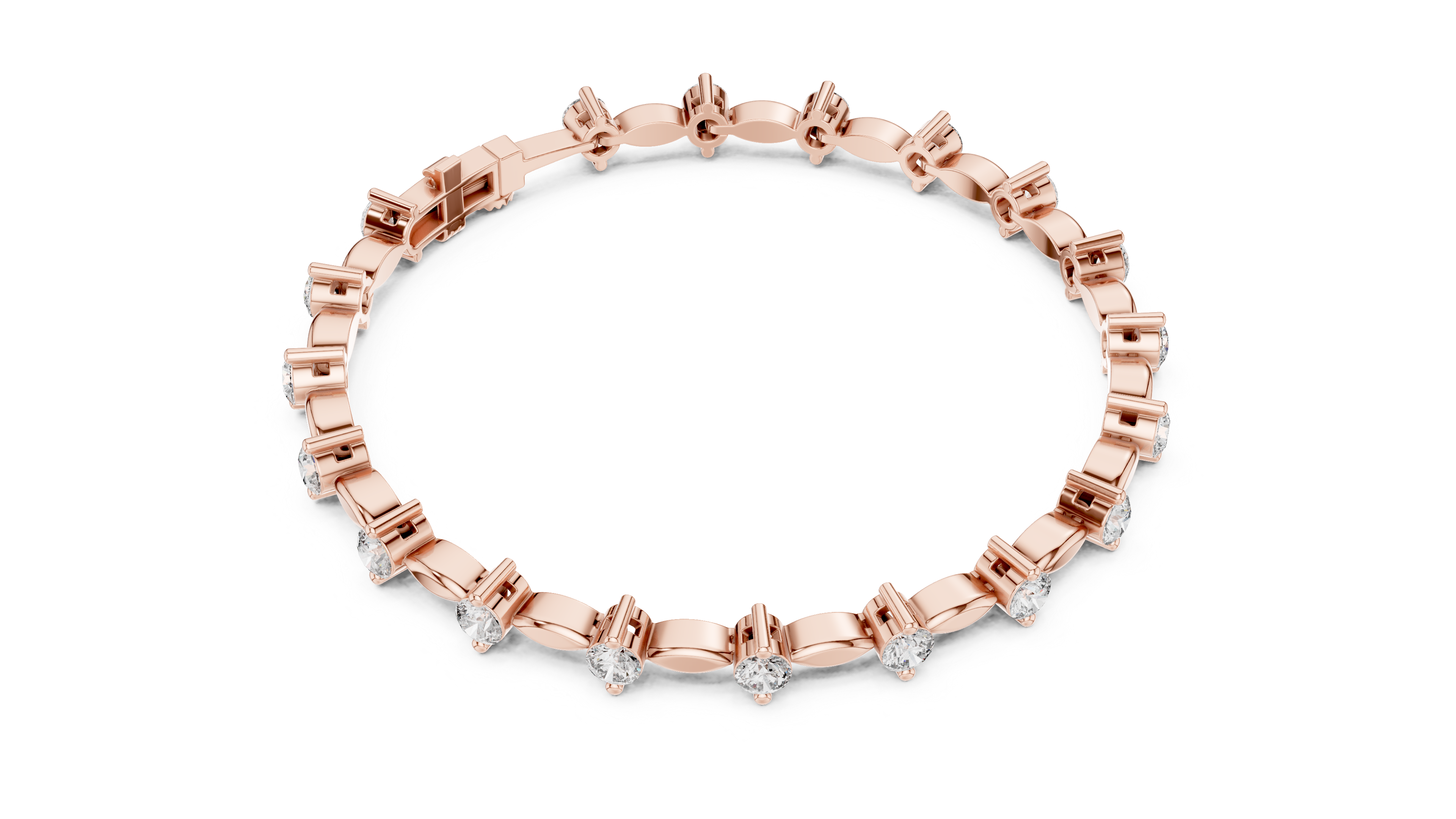 Rose Gold Moissanite Tennis Bracelet – Elegant Diamond-Like Sparkle