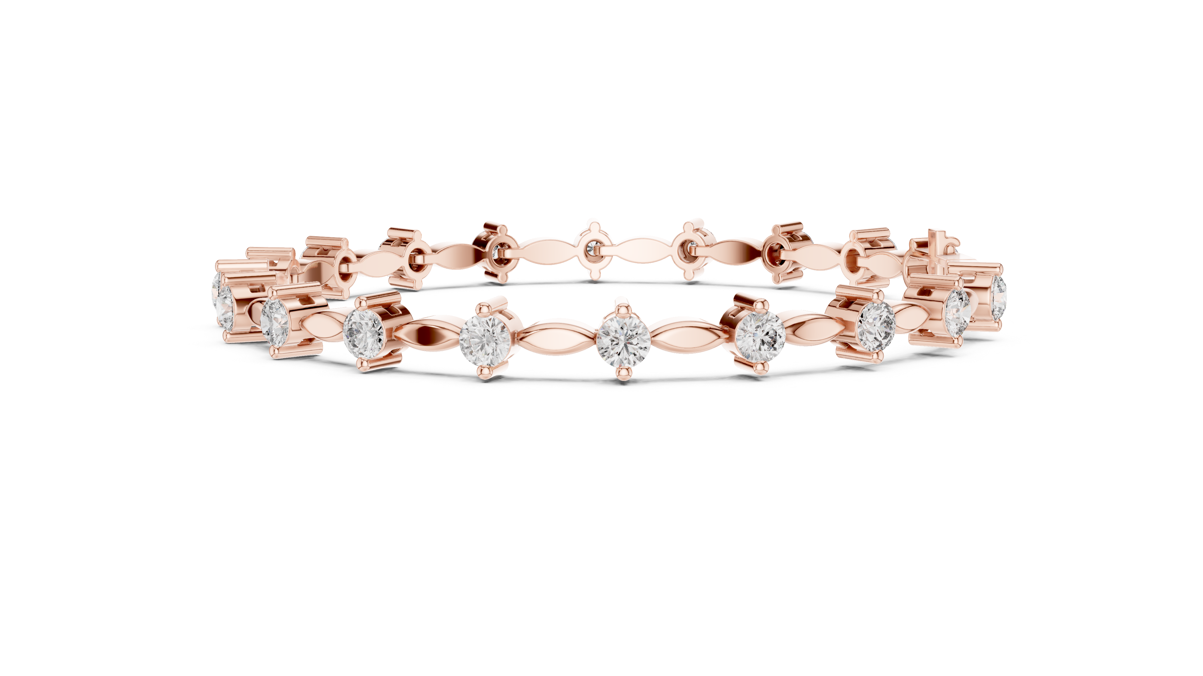 Rose Gold Moissanite Tennis Bracelet – Elegant Diamond-Like Sparkle