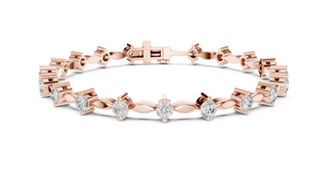 Rose Gold Moissanite Tennis Bracelet – Elegant Diamond-Like Sparkle