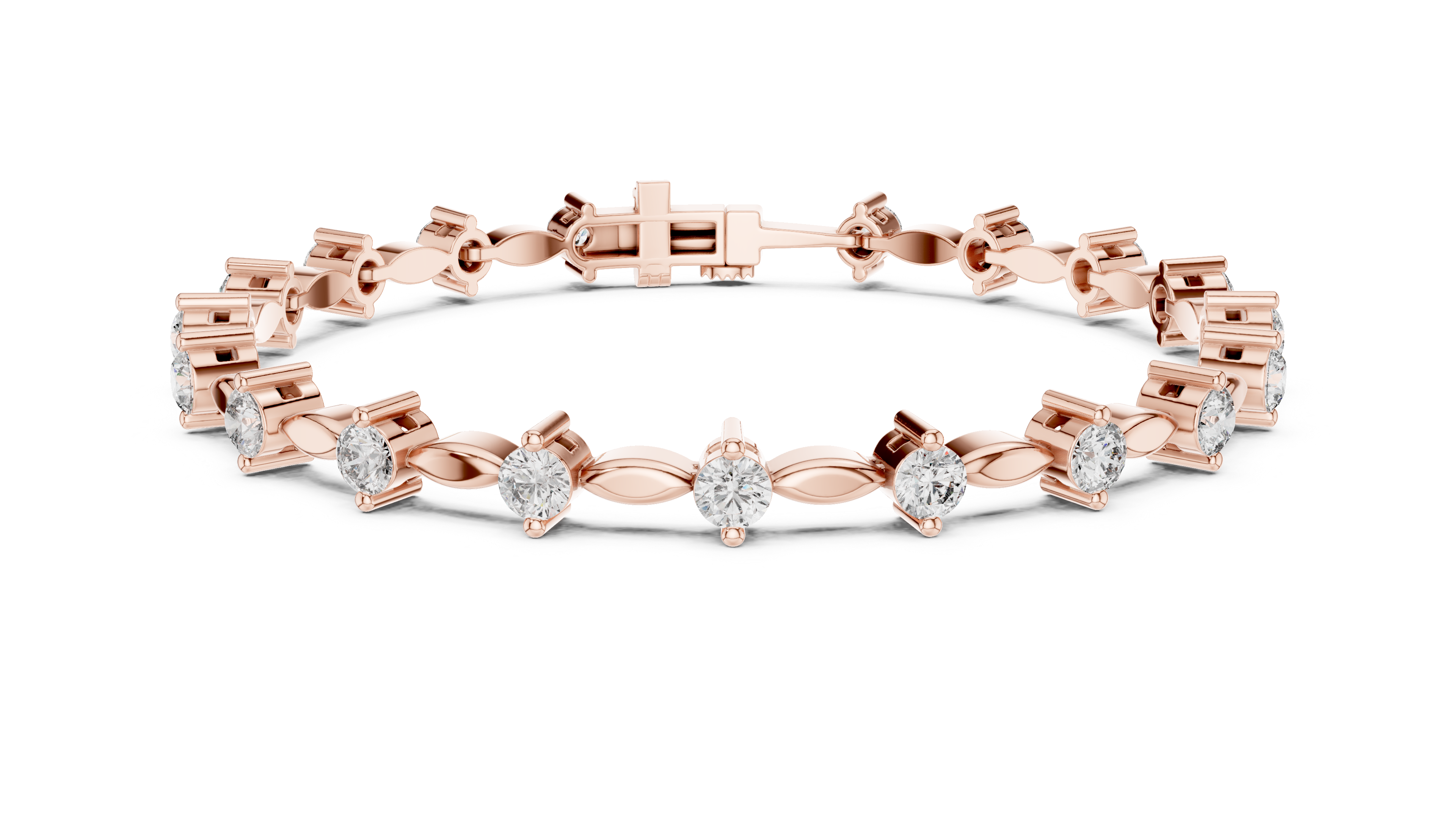 Rose Gold Moissanite Tennis Bracelet – Elegant Diamond-Like Sparkle