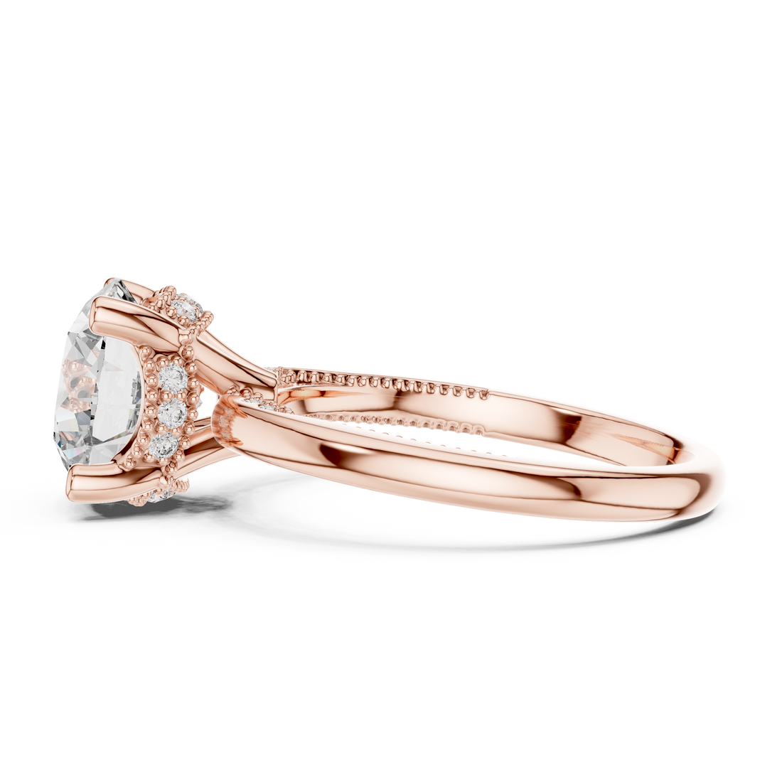 Round Cut Brilliant Moissanite Diamond VVS1 Eternity Engagement Ring