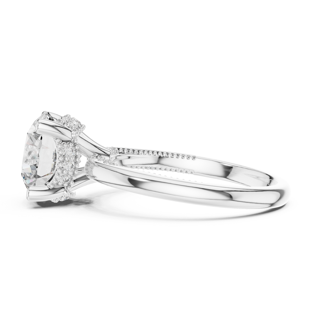 Round Cut Brilliant Moissanite Diamond VVS1 Eternity Engagement Ring
