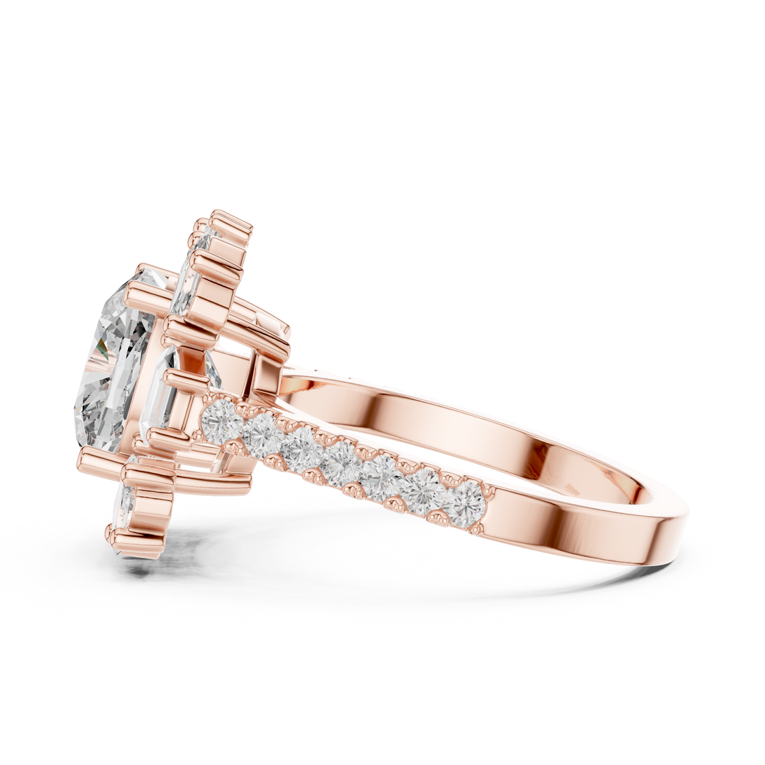 Cushion Cut Brilliant Moissanite Diamond VVS1 Eternity Engagement Ring