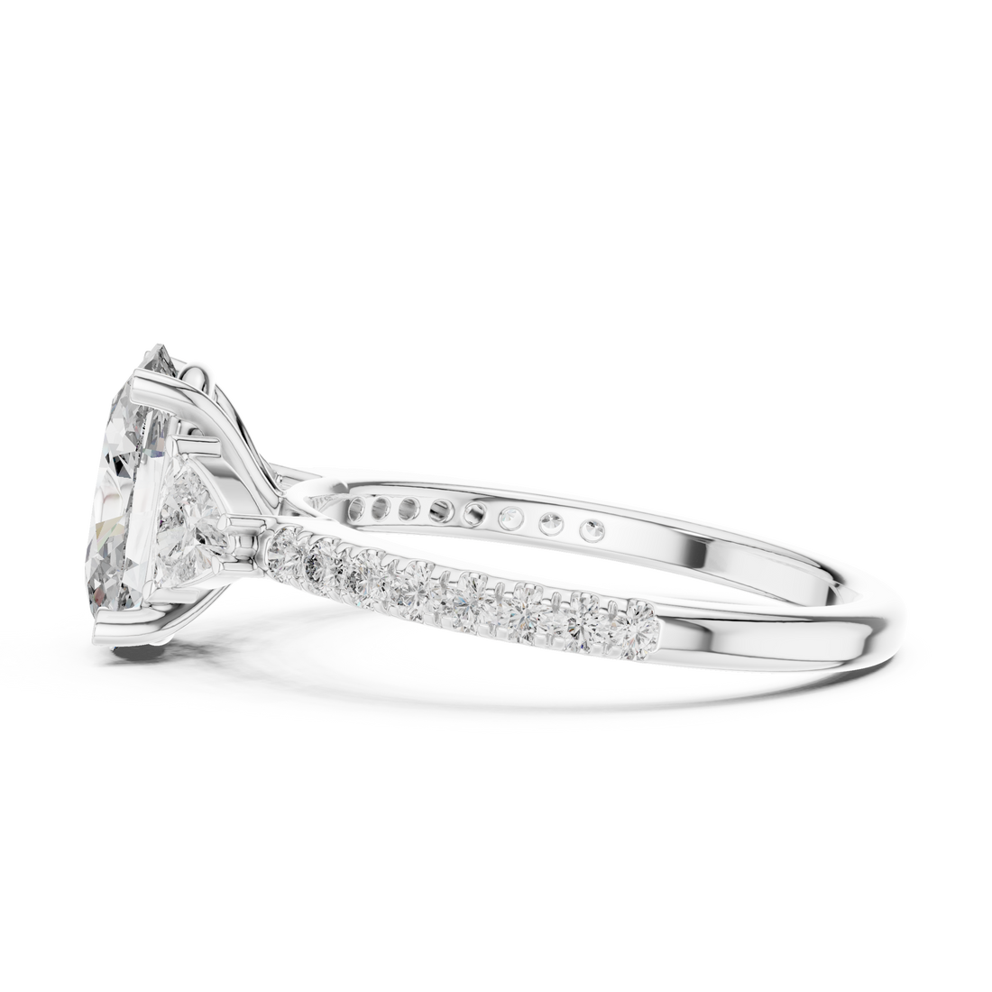 Oval Cut Brilliant Moissanite Diamond VVS1 Eternity Engagement Ring