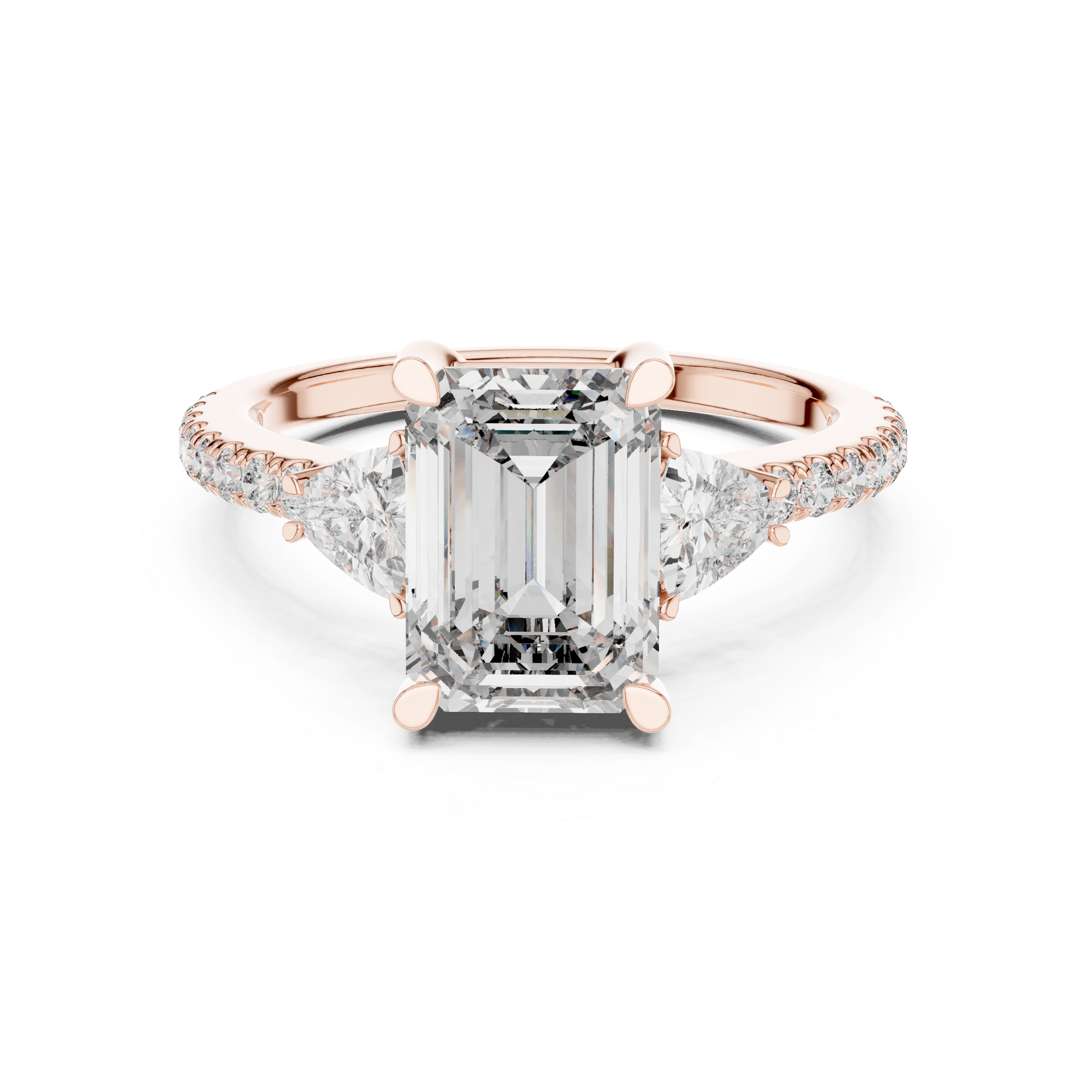 Emerald Cut Brilliant Moissanite Diamond VVS1 Eternity Engagement Ring