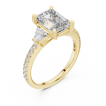 Emerald Cut Brilliant Moissanite Diamond VVS1 Eternity Engagement Ring