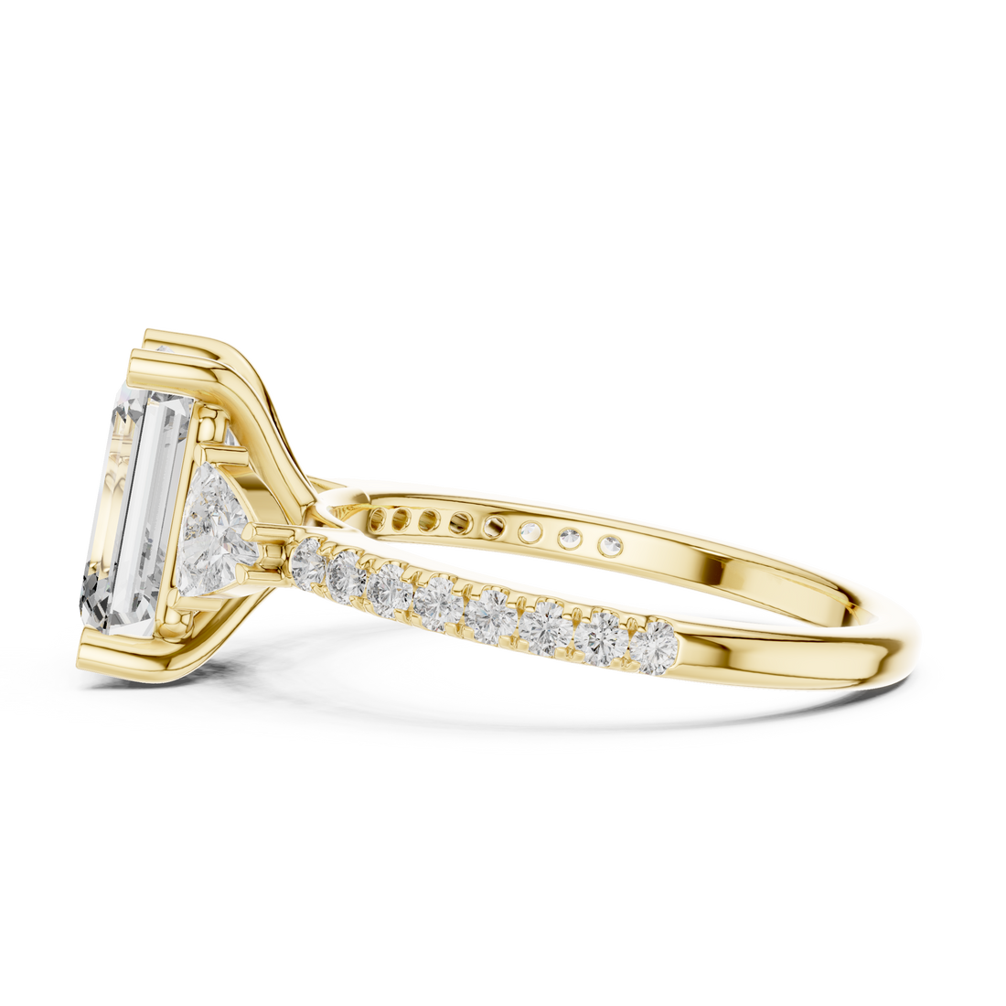 Emerald Cut Brilliant Moissanite Diamond VVS1 Eternity Engagement Ring
