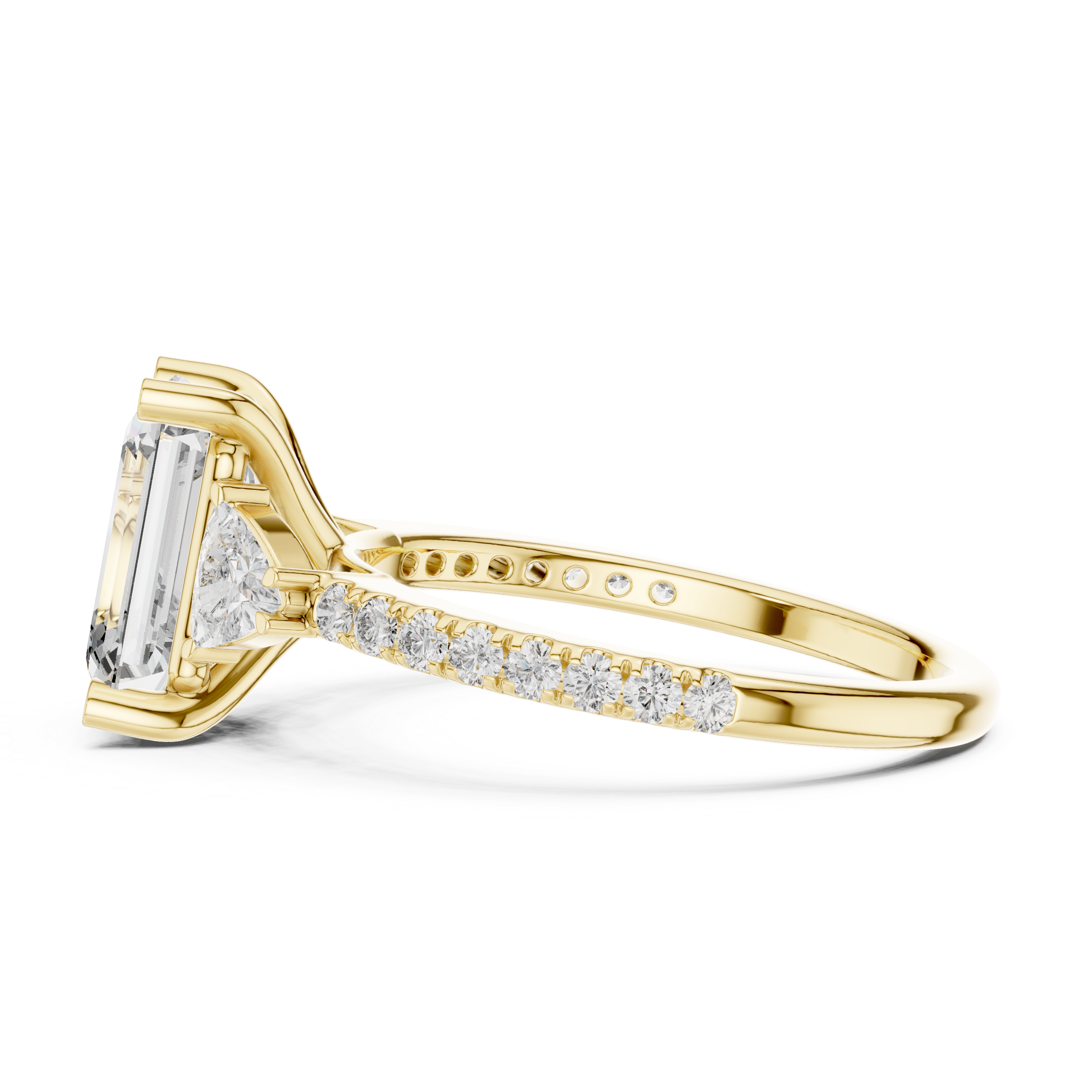 Emerald Cut Brilliant Moissanite Diamond VVS1 Eternity Engagement Ring