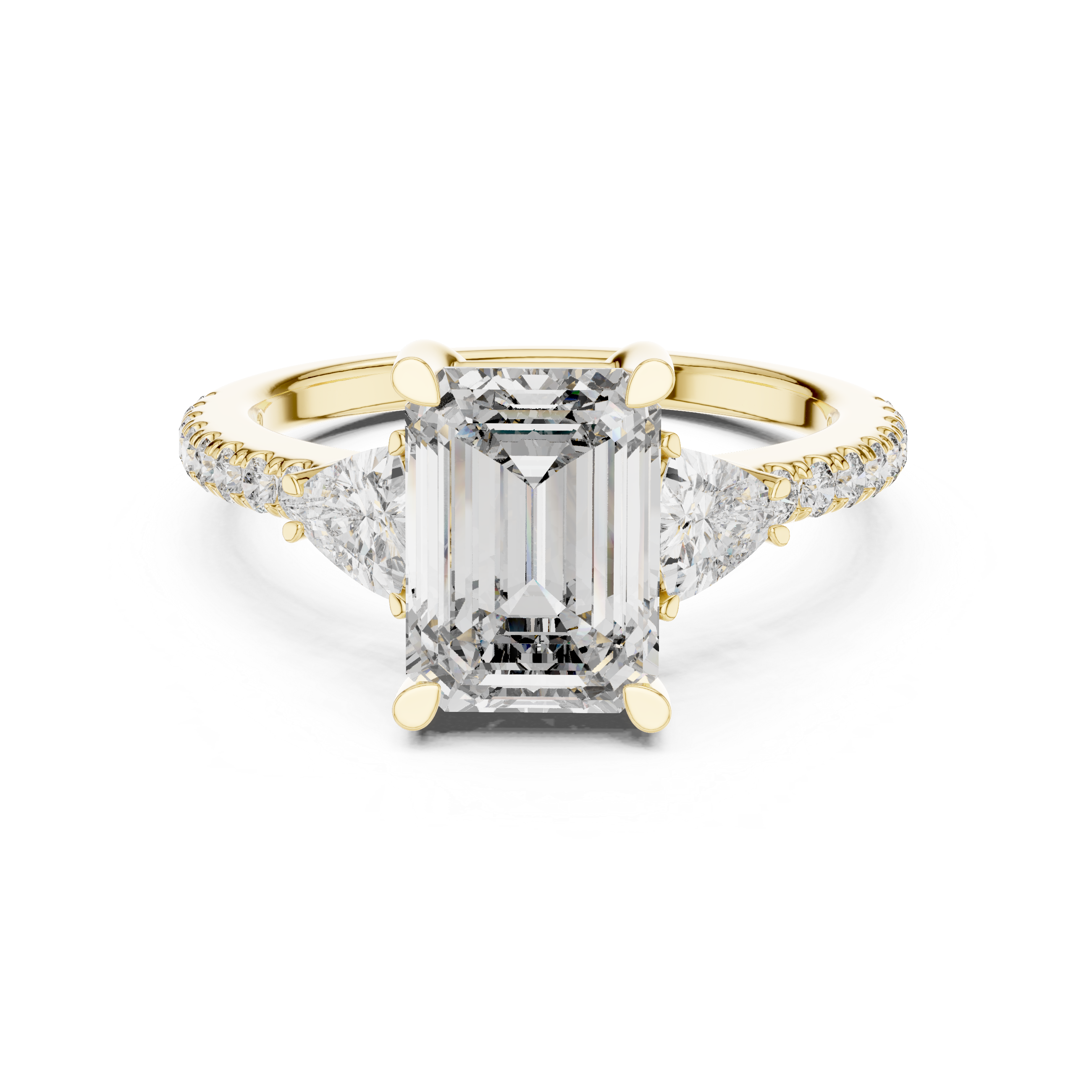 Emerald Cut Brilliant Moissanite Diamond VVS1 Eternity Engagement Ring