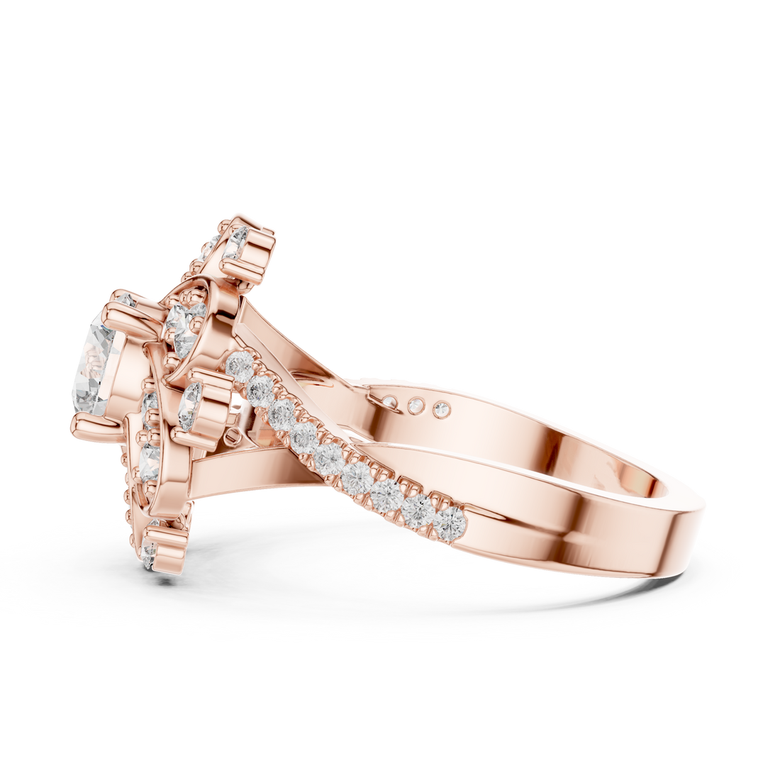 Round Cut Brilliant Moissanite Diamond VVS1 Eternity Engagement Ring