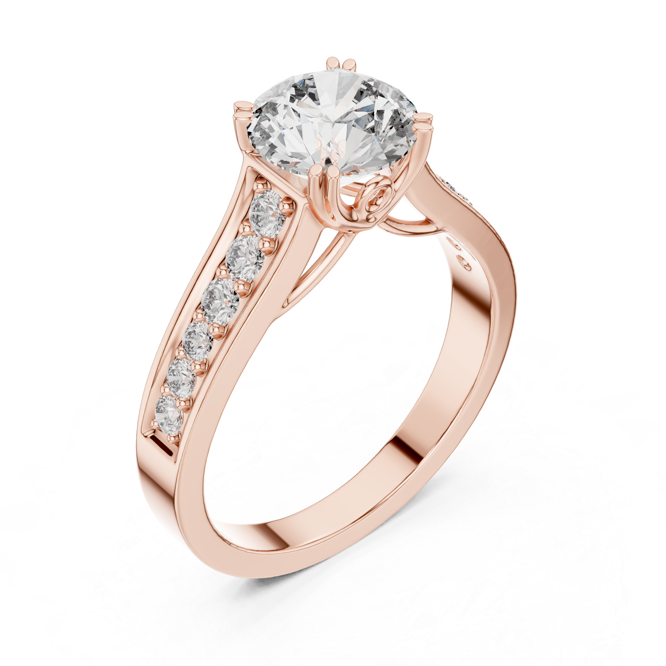 Round Cut Brilliant Moissanite Diamond VVS1 Eternity Engagement Ring