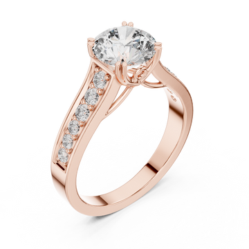 Round Cut Brilliant Moissanite Diamond VVS1 Eternity Engagement Ring