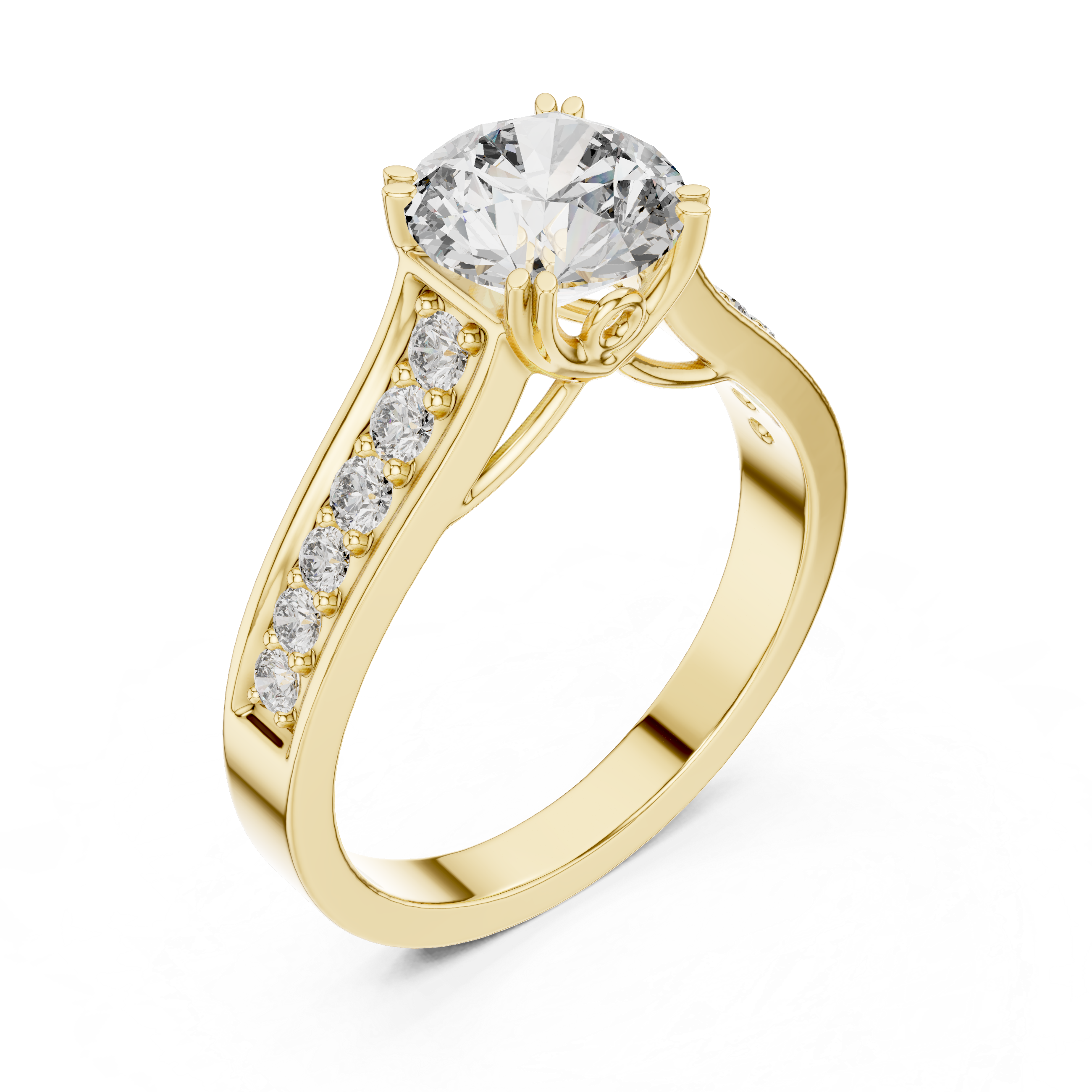 Round Cut Brilliant Moissanite Diamond VVS1 Eternity Engagement Ring