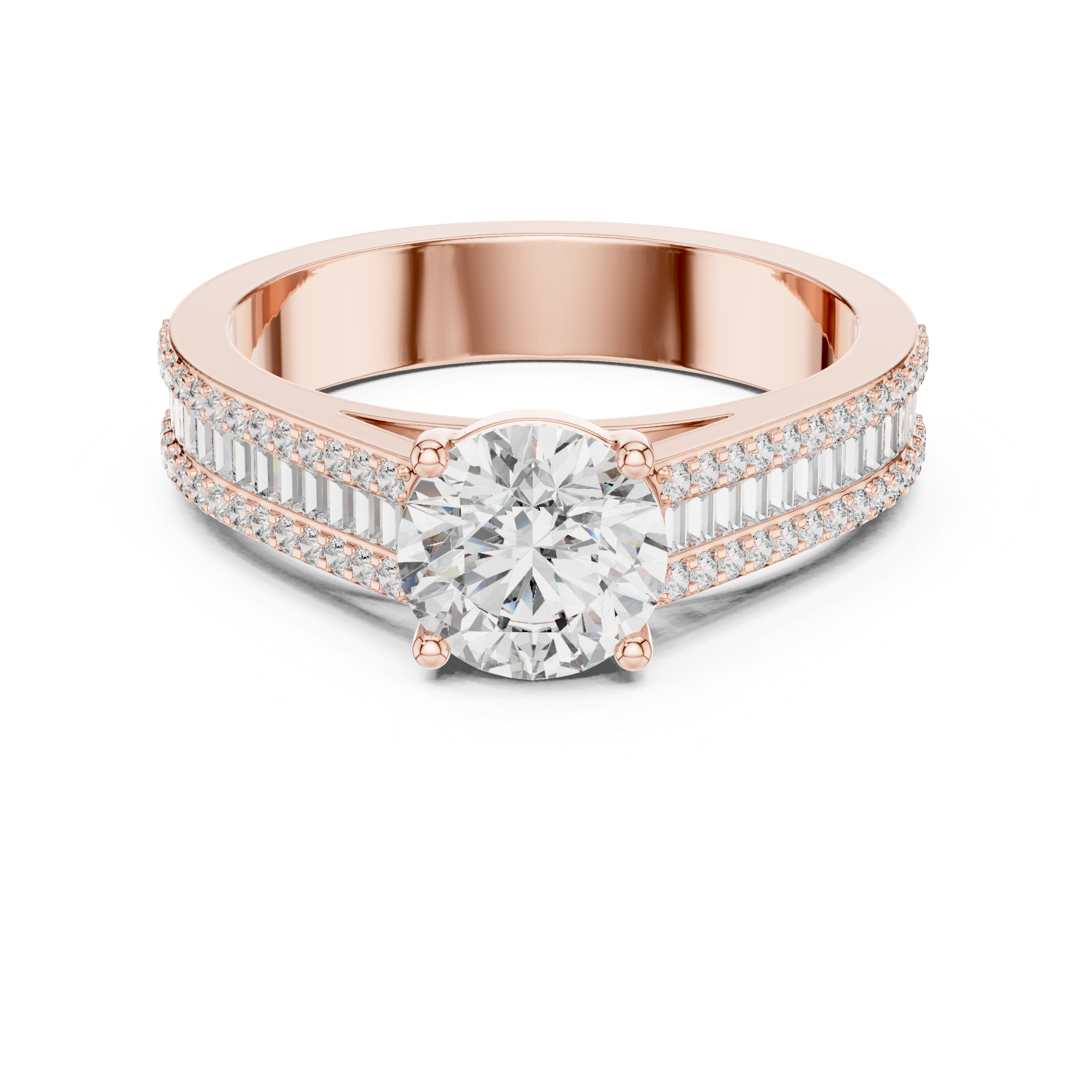Round Cut Brilliant Moissanite Diamond VVS1 Eternity Engagement Ring