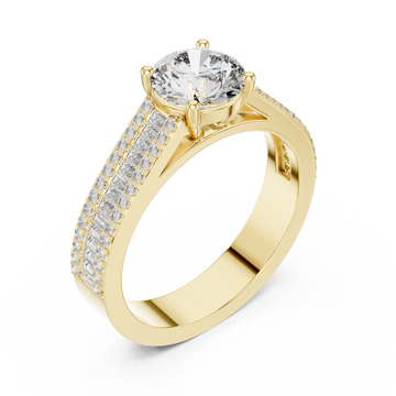 Round Cut Brilliant Moissanite Diamond VVS1 Eternity Engagement Ring