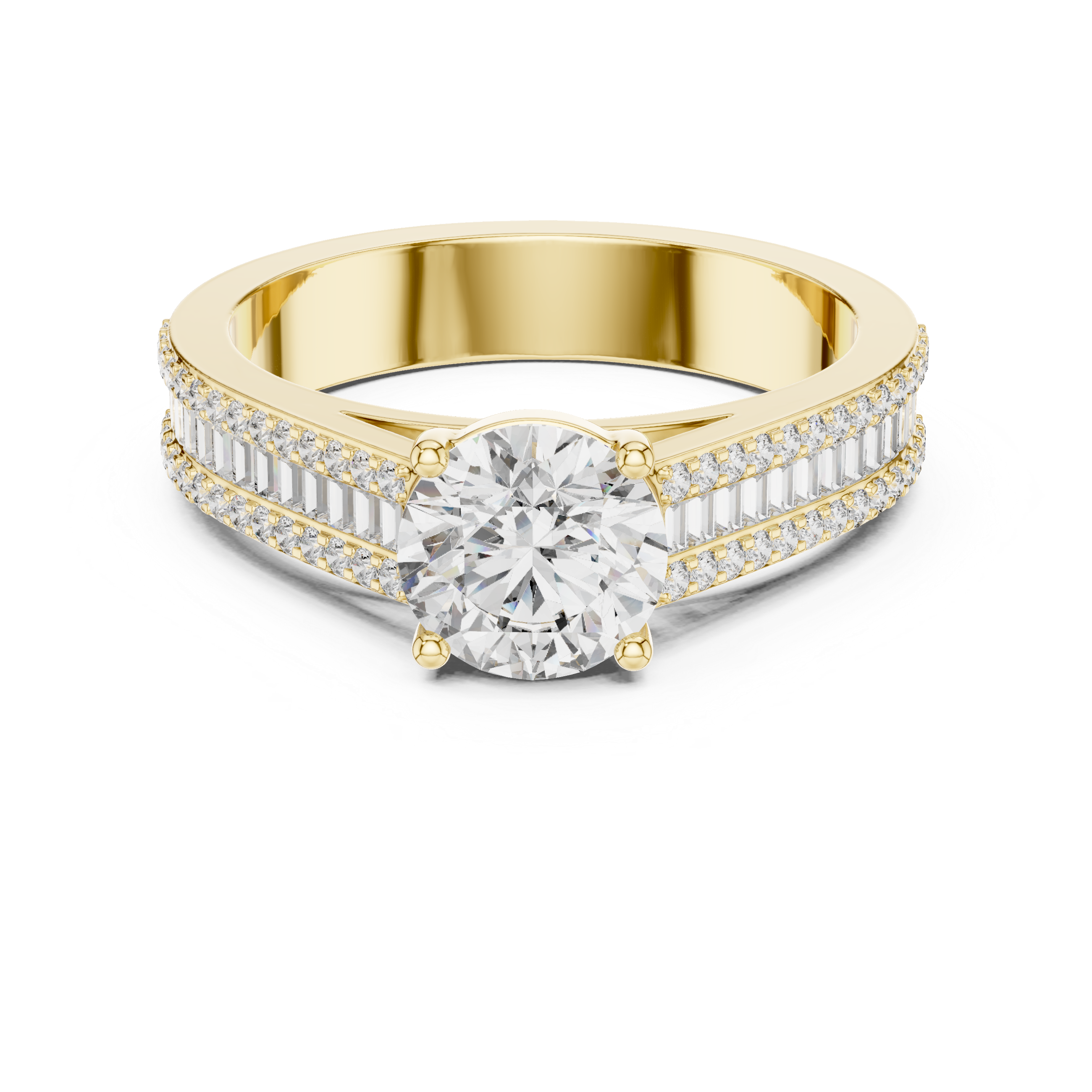 Round Cut Brilliant Moissanite Diamond VVS1 Eternity Engagement Ring