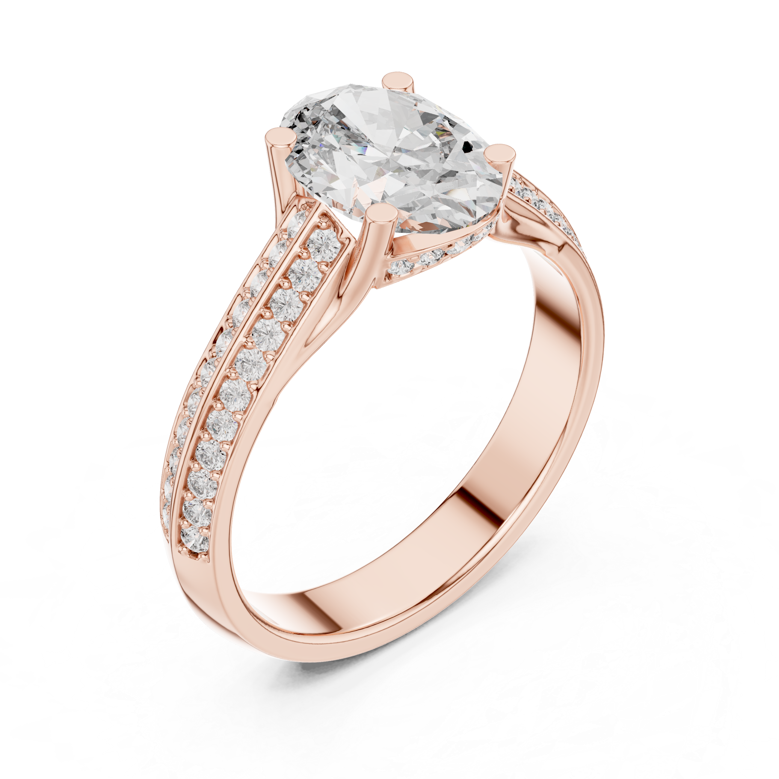Oval Cut Brilliant Moissanite Diamond VVS1 Eternity Engagement Ring