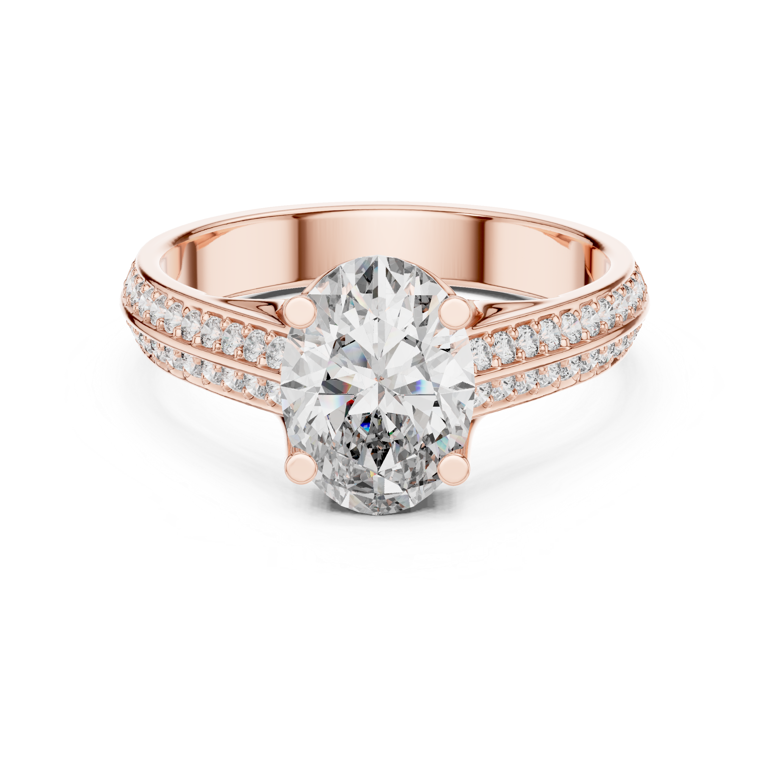 Oval Cut Brilliant Moissanite Diamond VVS1 Eternity Engagement Ring