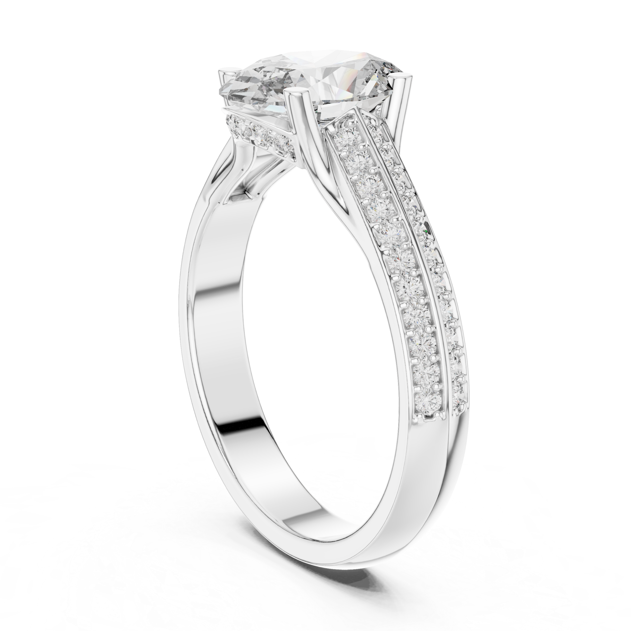 Oval Cut Brilliant Moissanite Diamond VVS1 Eternity Engagement Ring