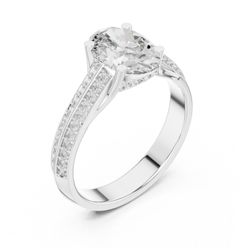Oval Cut Brilliant Moissanite Diamond VVS1 Eternity Engagement Ring