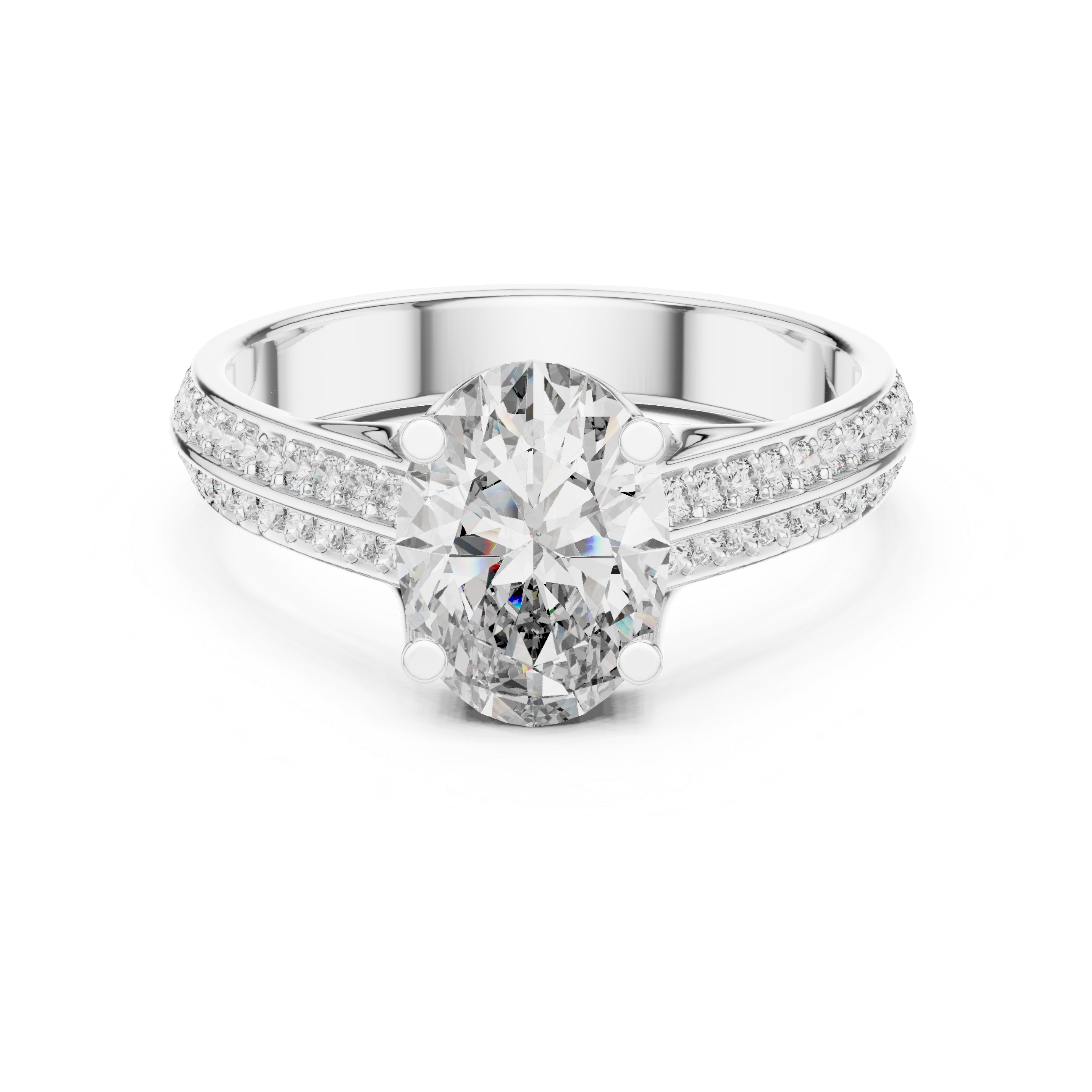 Oval Cut Brilliant Moissanite Diamond VVS1 Eternity Engagement Ring