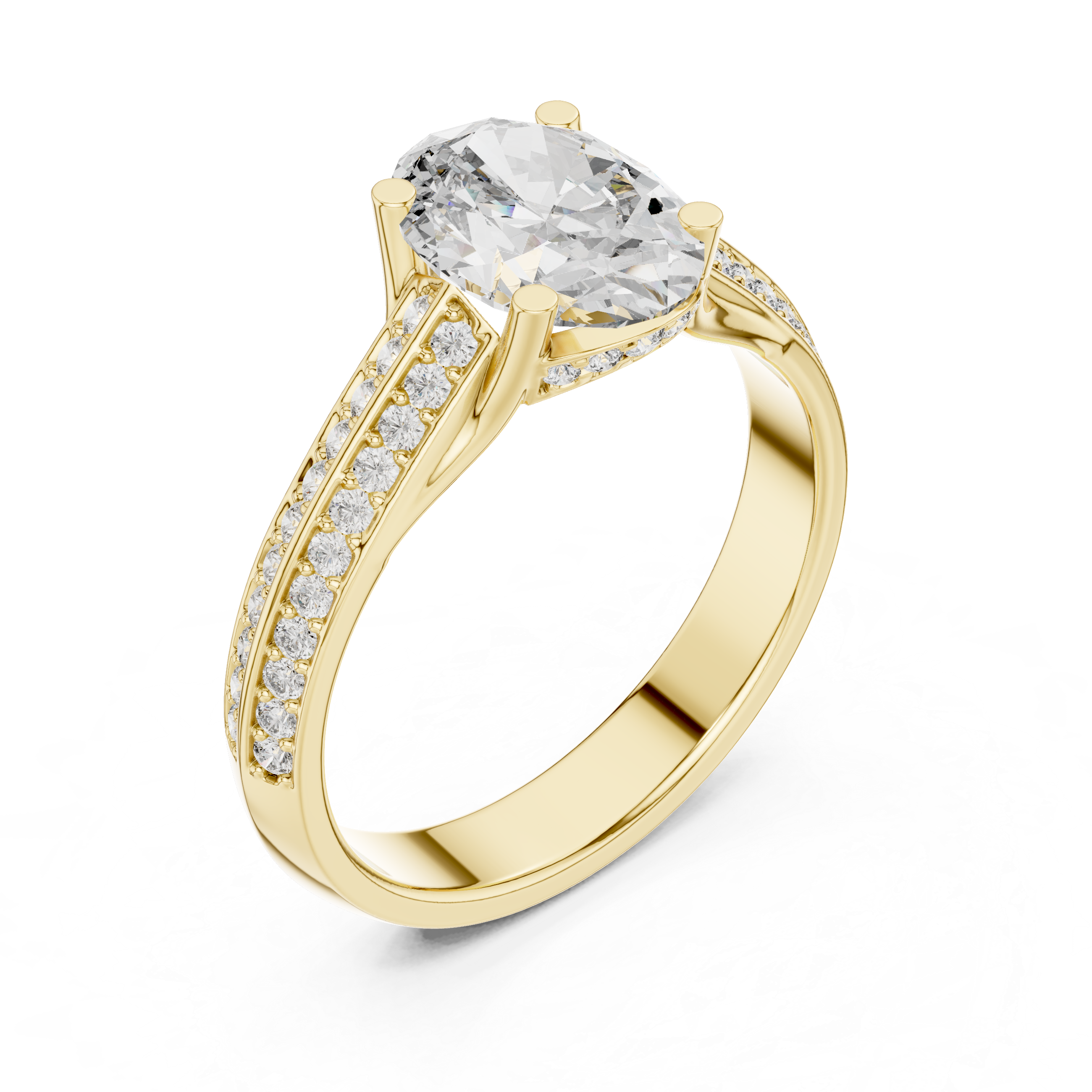 Oval Cut Brilliant Moissanite Diamond VVS1 Eternity Engagement Ring