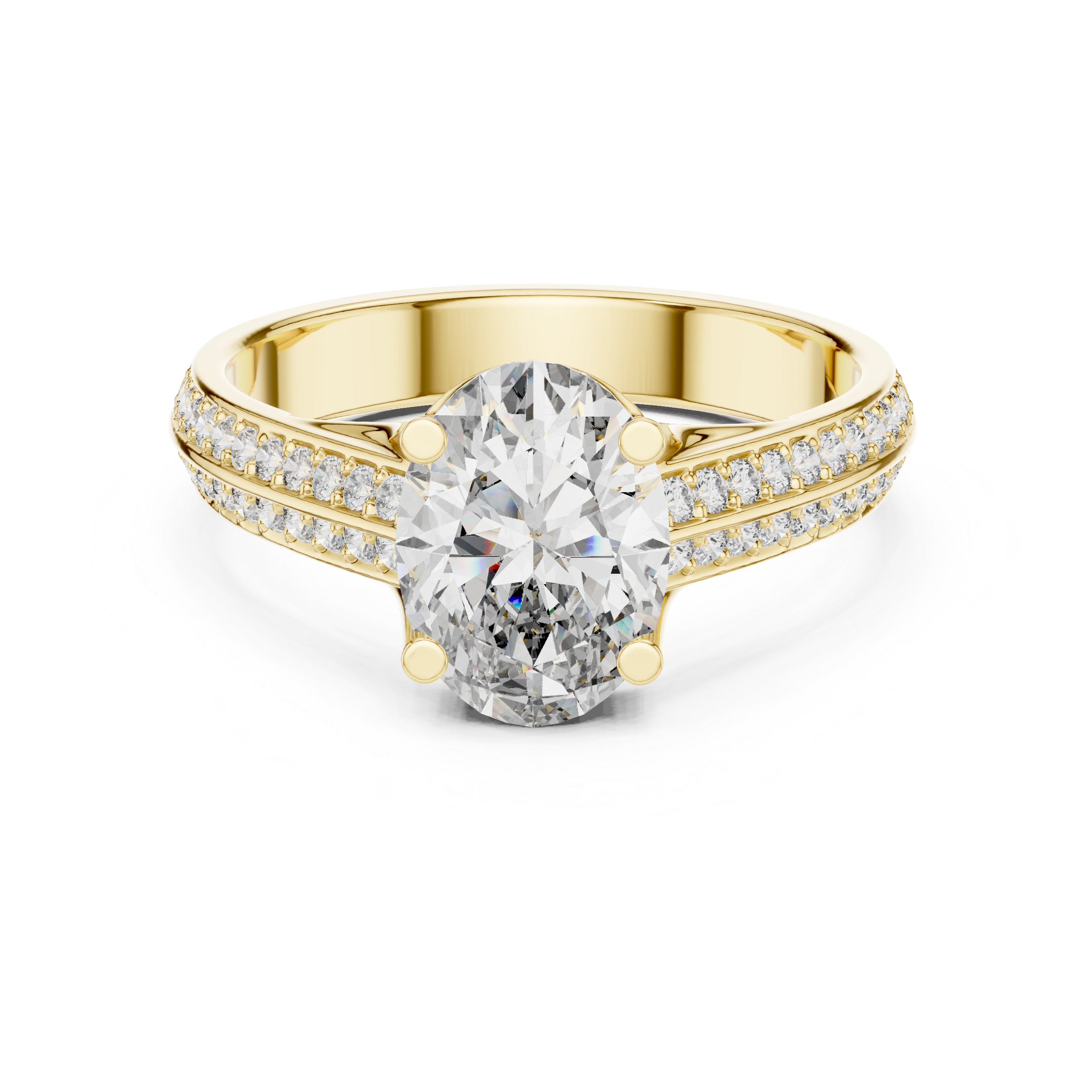 Oval Cut Brilliant Moissanite Diamond VVS1 Eternity Engagement Ring
