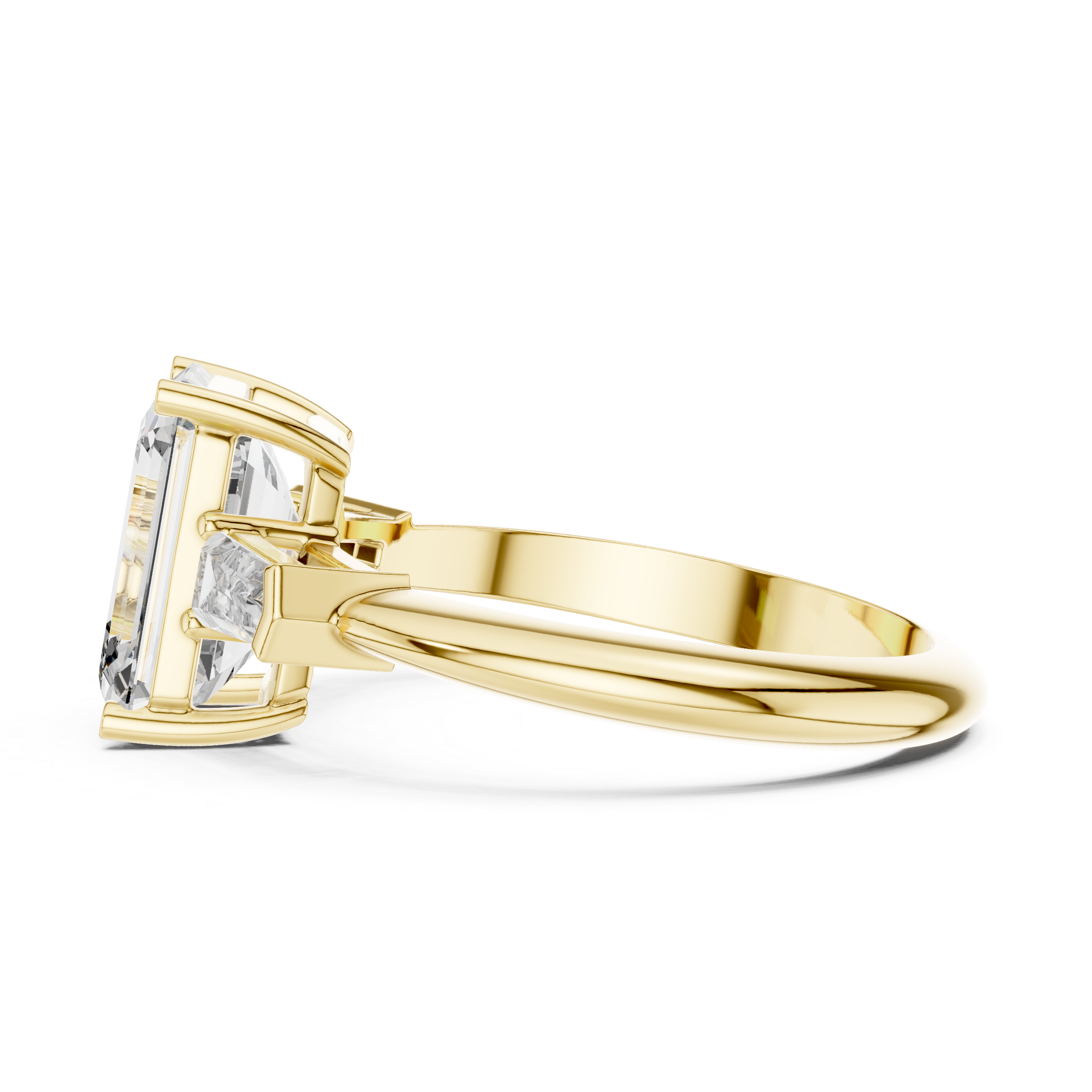 Emerald Cut Brilliant Moissanite Diamond VVS1 Eternity Engagement Ring