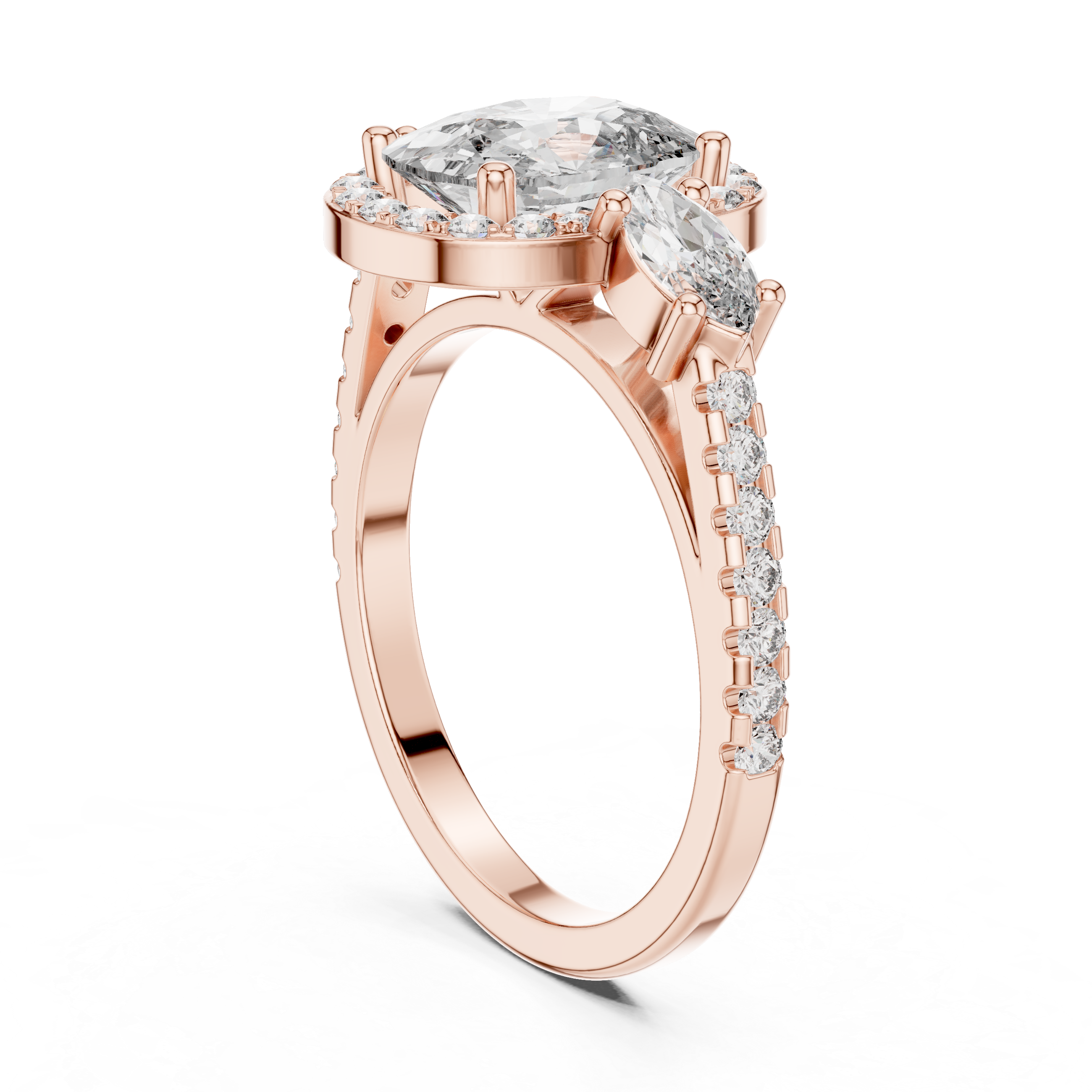 Oval & Marquise Brilliant Moissanite Diamond VVS1 Eternity Engagement Ring