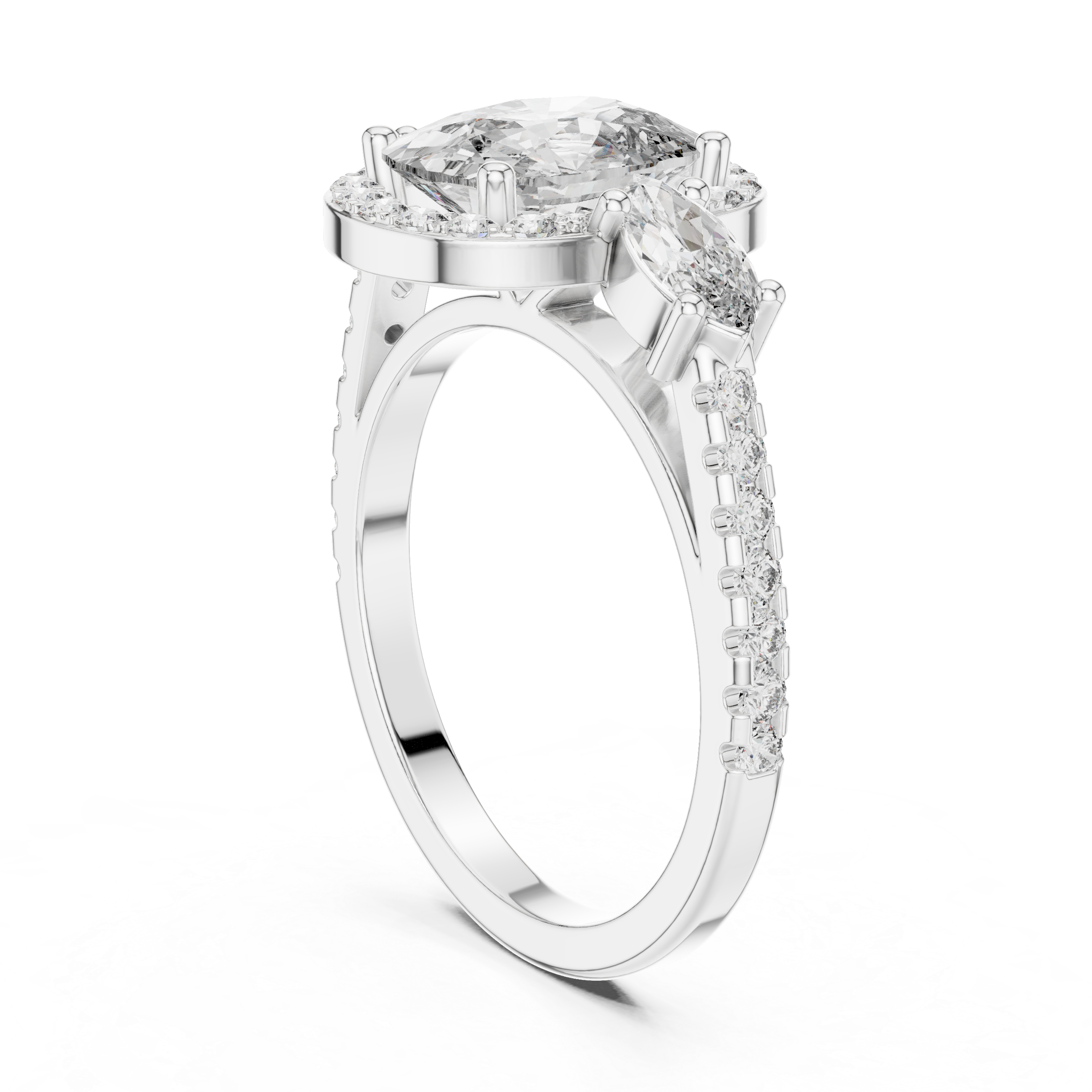Oval & Marquise Brilliant Moissanite Diamond VVS1 Eternity Engagement Ring