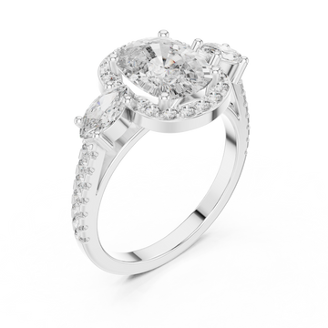 Oval & Marquise Brilliant Moissanite Diamond VVS1 Eternity Engagement Ring