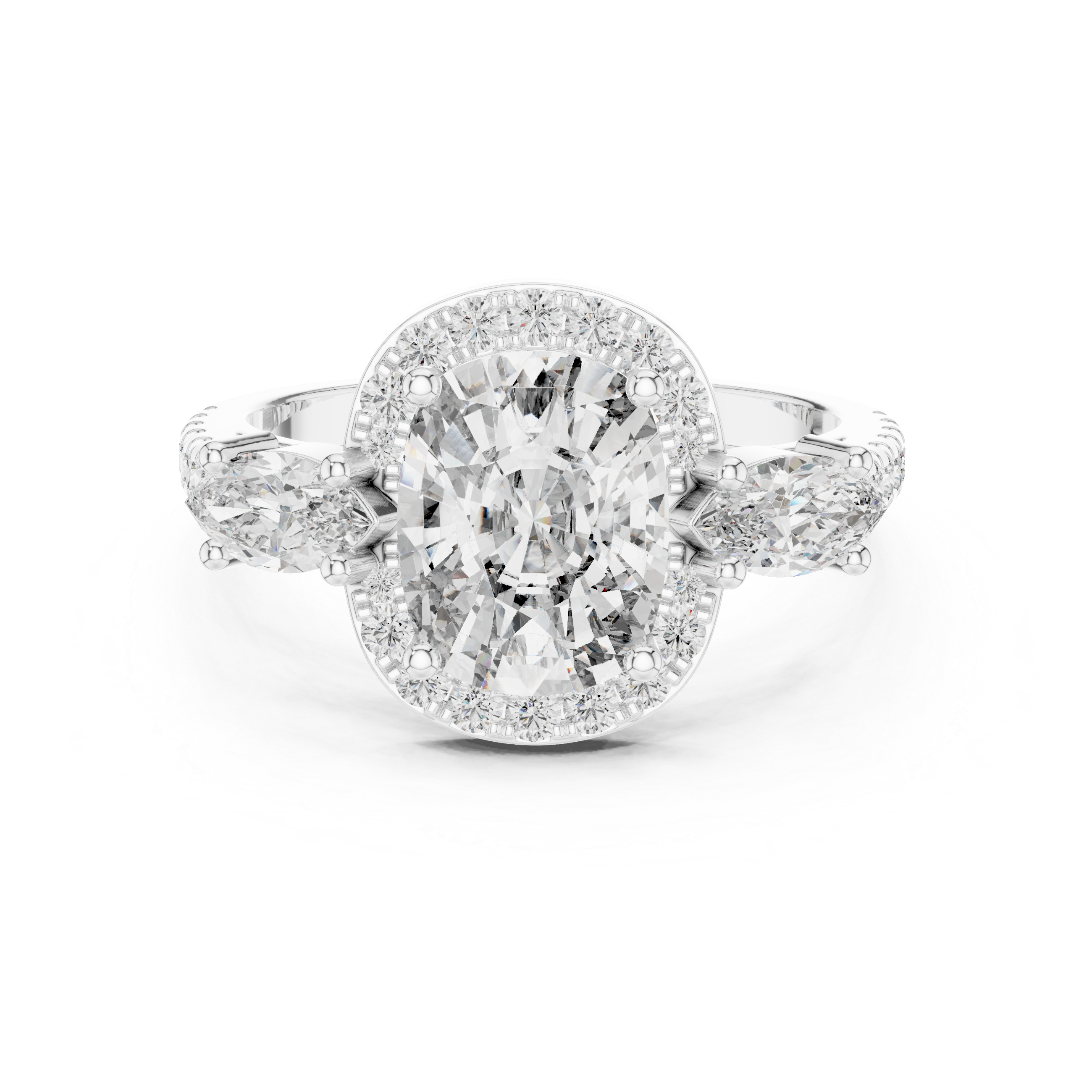 Oval & Marquise Brilliant Moissanite Diamond VVS1 Eternity Engagement Ring